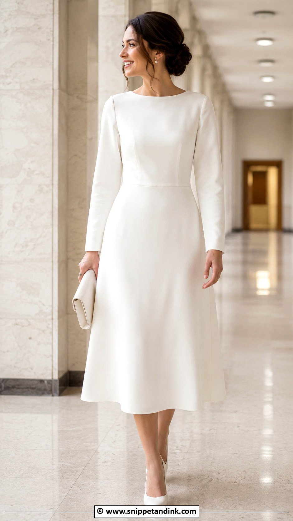 Long Sleeve Civil Wedding Dress - Snippet and Ink - 30 Civil Wedding Dresses Courts