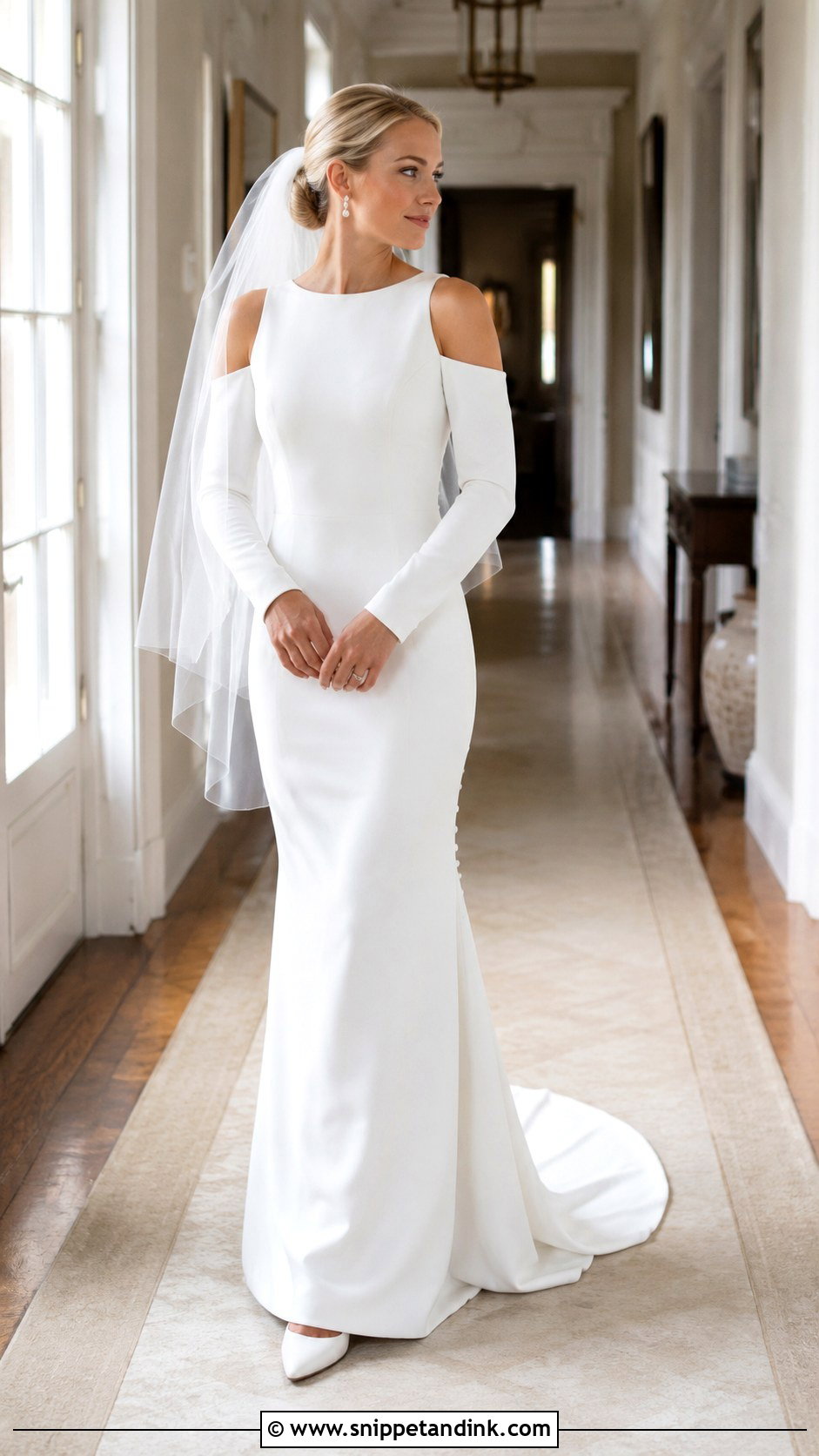 Long Sleeve Cold Shoulder Wedding Dress - Snippet and Ink - 20 Cold Shoulder Wedding Dress Ideas