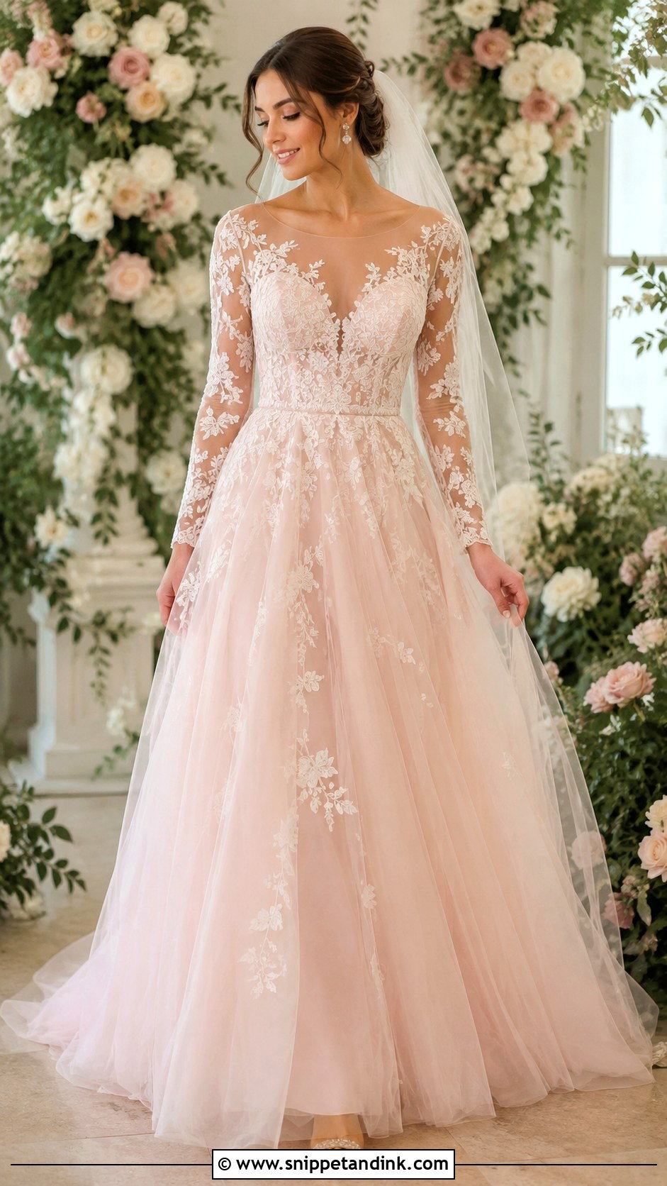 Long Sleeve Colored Wedding Dress - Snippet and Ink - 35 Long Sleeve Wedding Dress Ideas