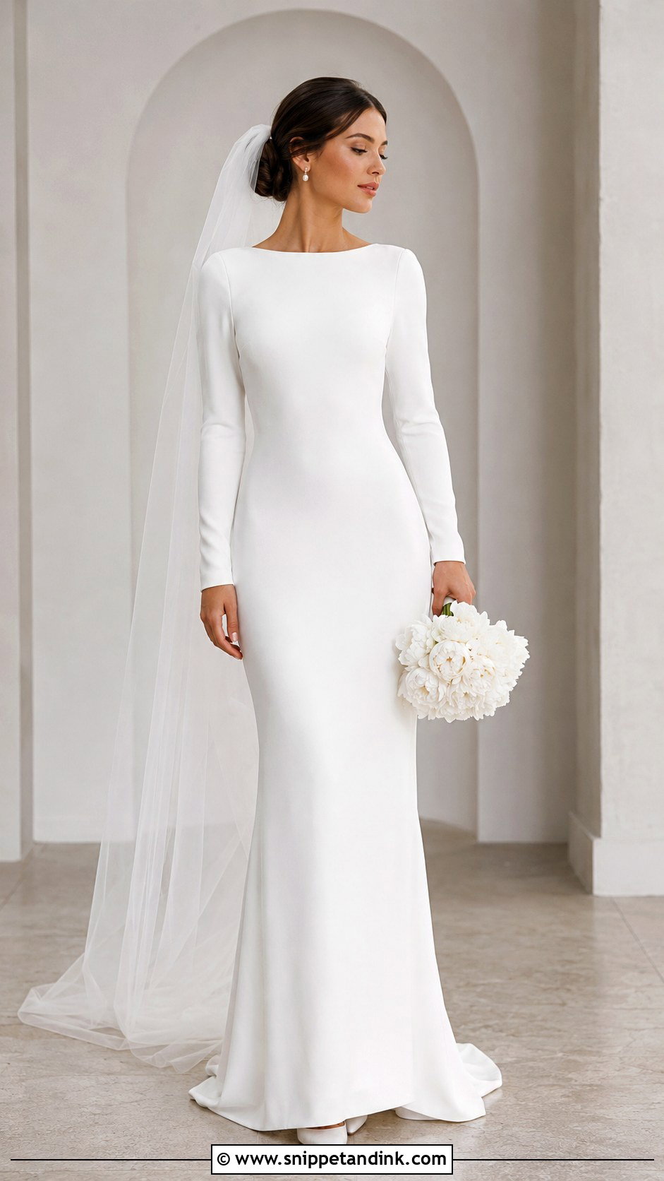 Long Sleeve Column Wedding Dress - Snippet and Ink - 35 Long Sleeve Wedding Dress Ideas