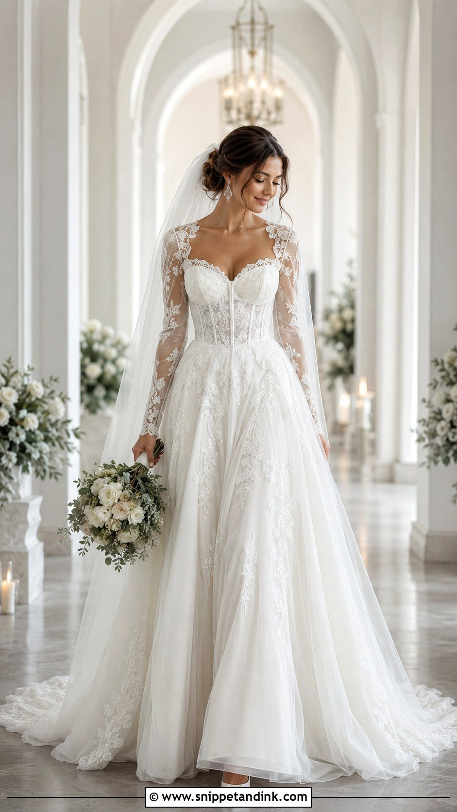 Long Sleeve Corset Bodice Wedding Dress - Snippet and Ink - 25 Wedding Dress Corset Bodice Ideas