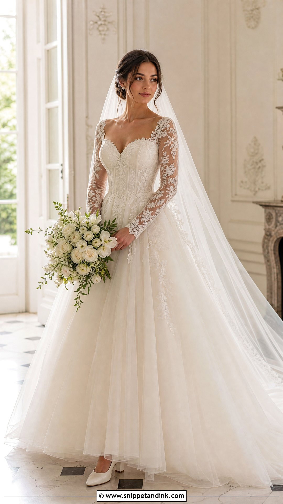 Long Sleeve Corset Princess Wedding Dress - Snippet and Ink - 20 Princess Wedding Dresses Corset Top