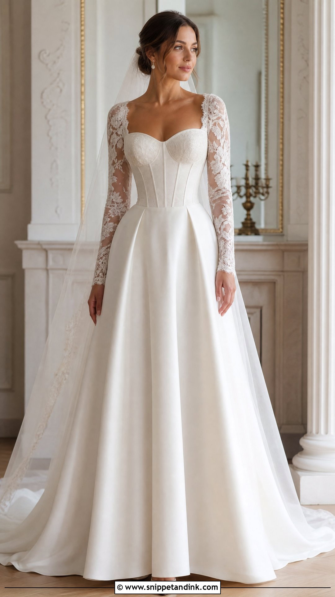 Long Sleeve Corset Top Wedding Dress - Snippet and Ink - 25 Wedding Dress Corset Top Ideas