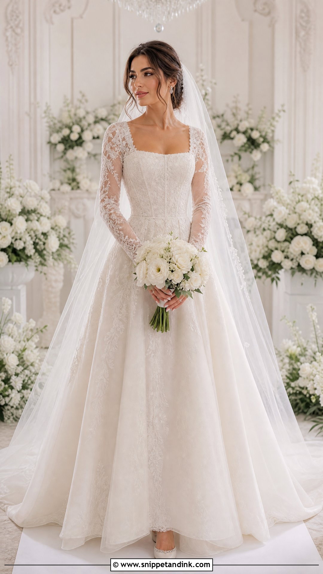 Long Sleeve Corset Wedding Dress - Snippet and Ink - 20 Wedding Dresses with Corset Top
