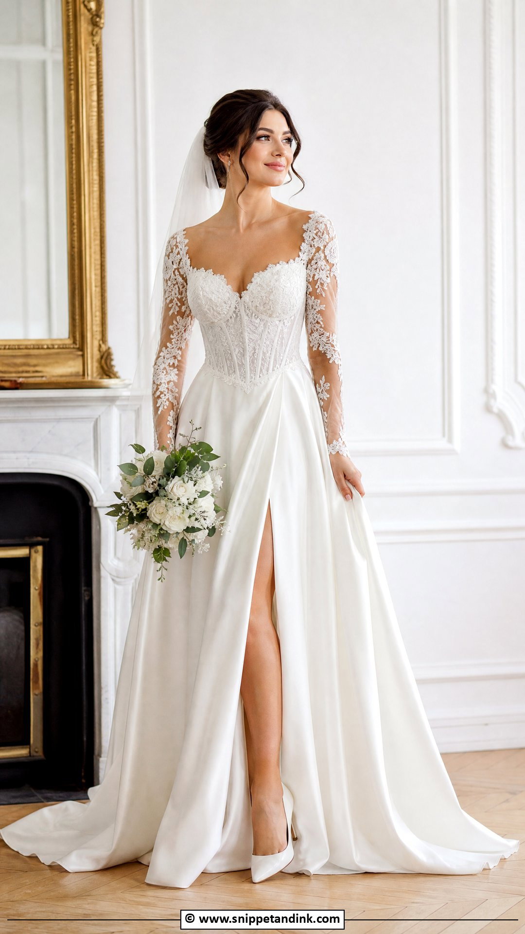 Long Sleeve Corset Wedding Dress - Snippet and Ink - 35 Corset Wedding Dress Ideas