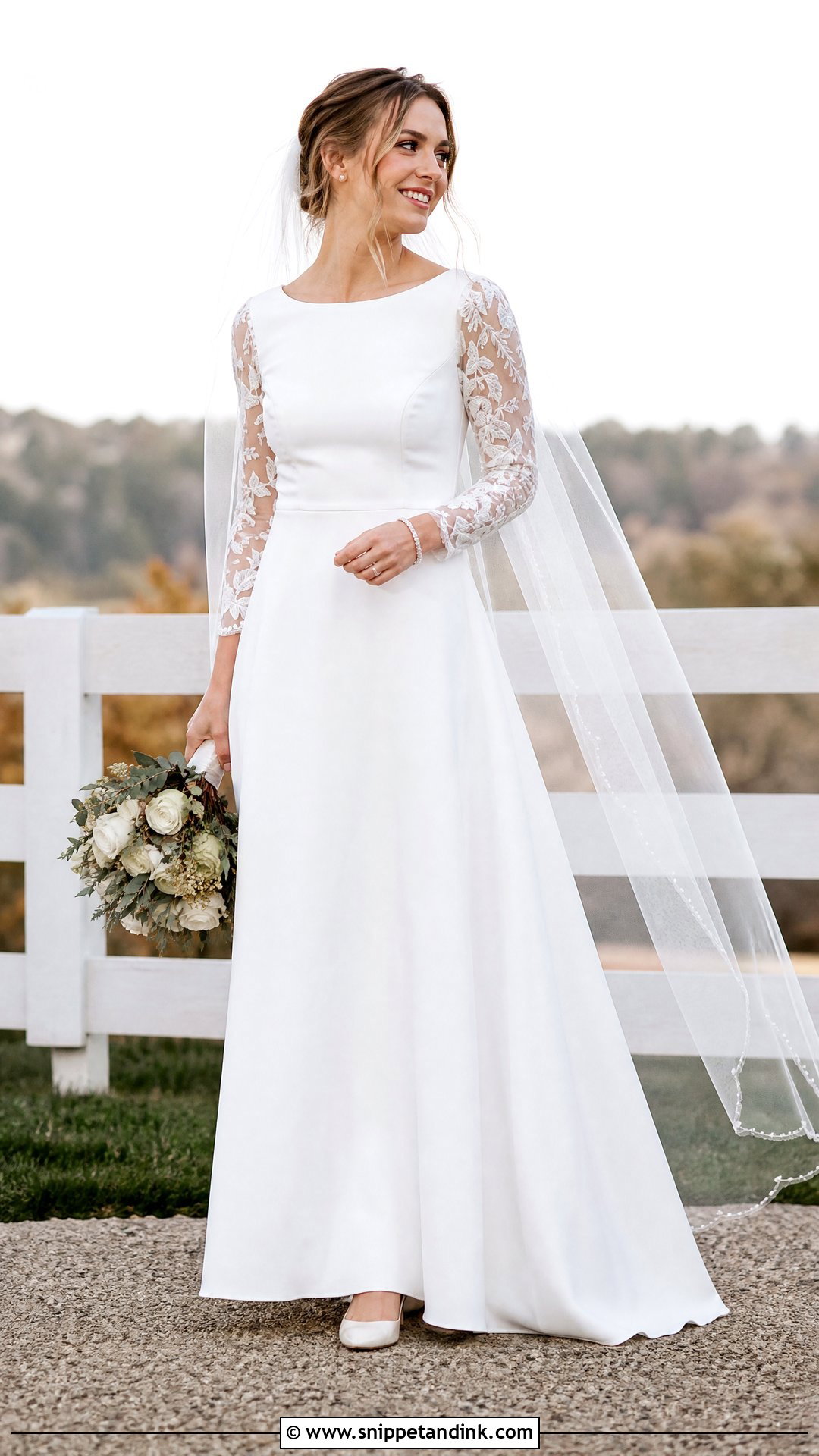 Long Sleeve Country Wedding Dress - Snippet and Ink - 20 Simple Country Wedding Dresses