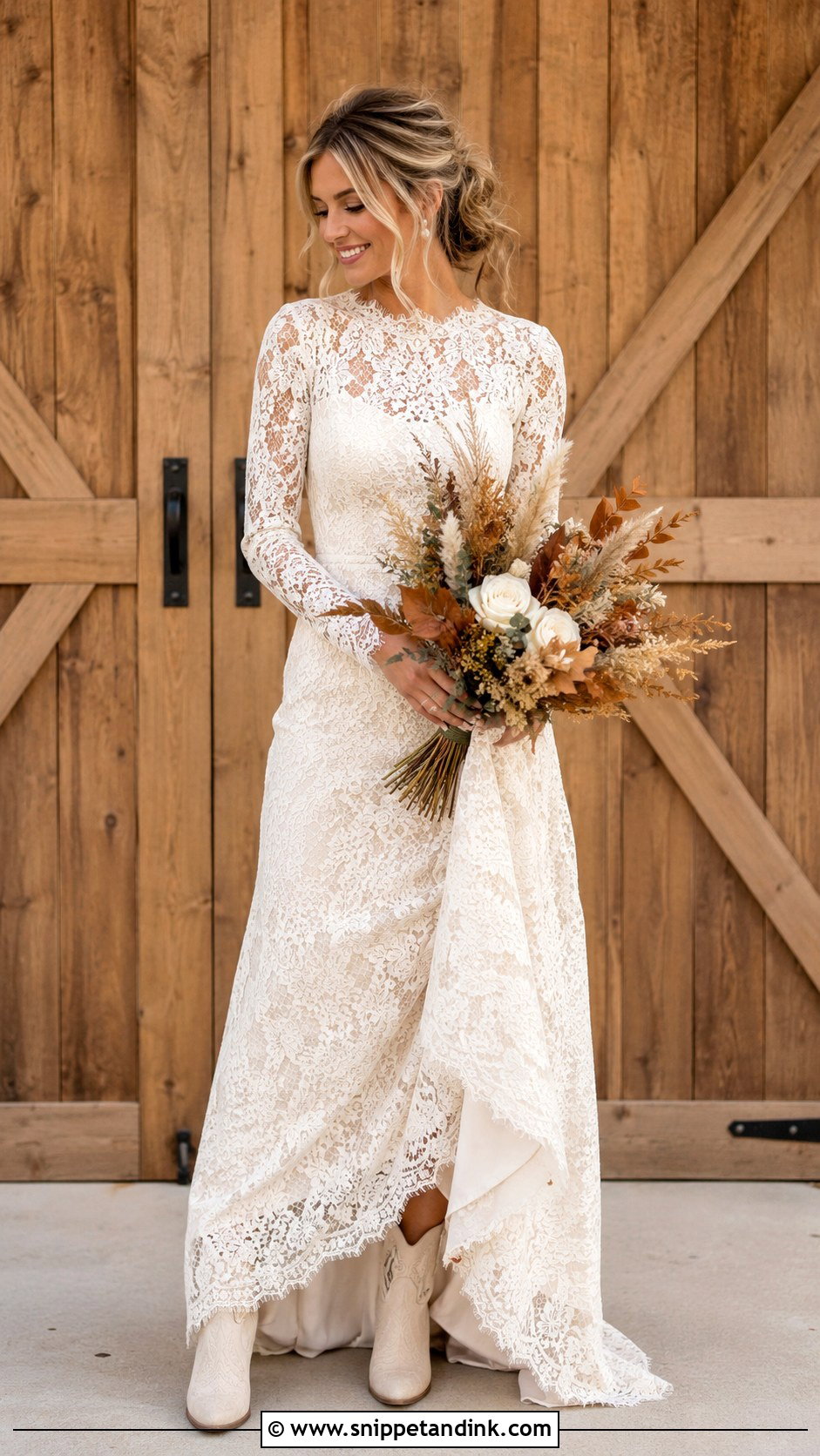 Long Sleeve Country Wedding Dress - Snippet and Ink - 25 Country Style Wedding Dresses