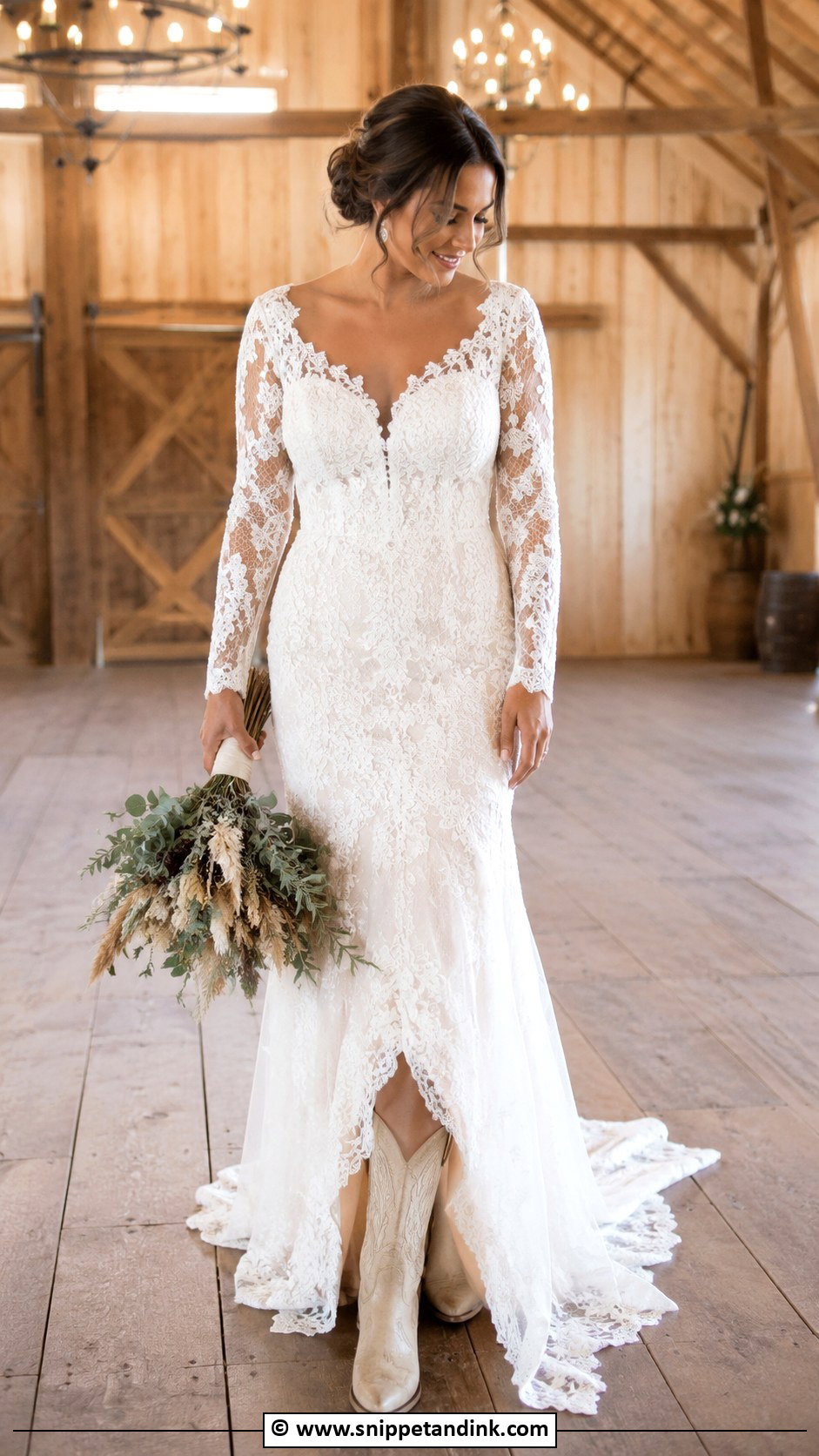 Long Sleeve Country Western Wedding Dress - Snippet and Ink - 25 Country Western Wedding Dresses
