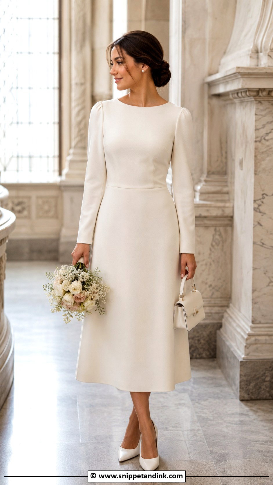 Long Sleeve Courthouse Wedding Dress - Snippet and Ink - 30 Courthouse Wedding Dress Civil Ceremony Ideas