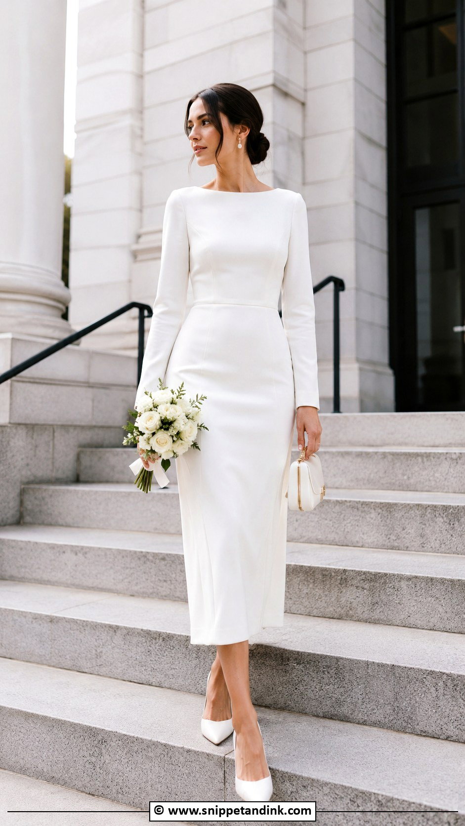 Long Sleeve Courthouse Wedding Dress - Snippet and Ink - 30 Wedding Dresses Long Sleeve