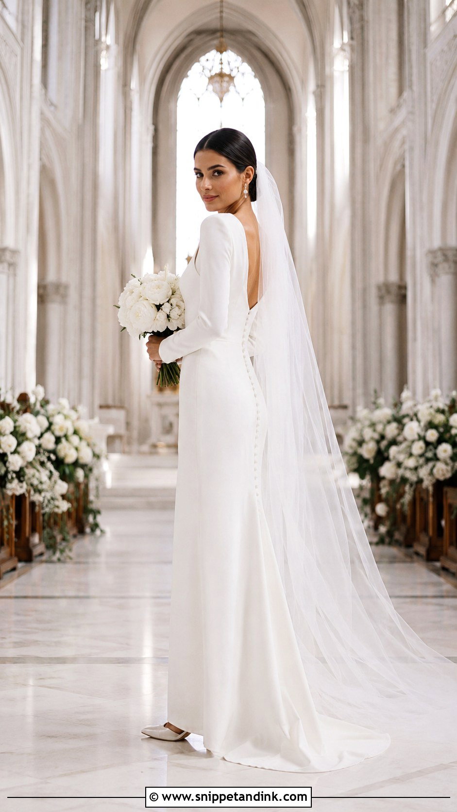 Long Sleeve Crepe Maxi Convalidation Dress - Snippet and Ink - 20 Convalidation Ceremony Dress Ideas