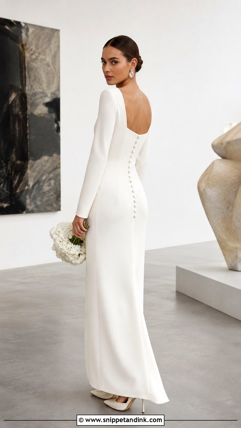Long Sleeve Crepe Wedding Dress - Snippet and Ink - 20 Long Sleeved Wedding Dresses