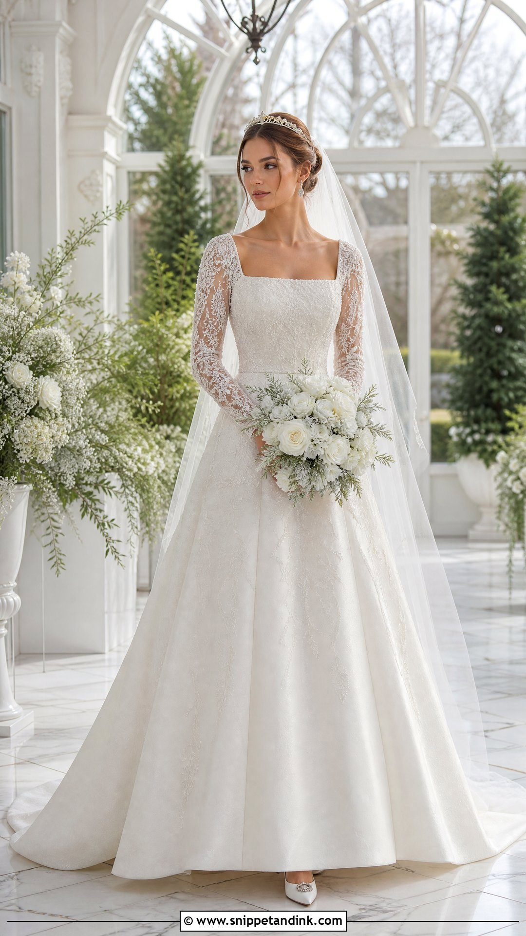 Long Sleeve Crystal Wedding Dress - Snippet and Ink - 20 Princess Beatrice Wedding Dress Ideas