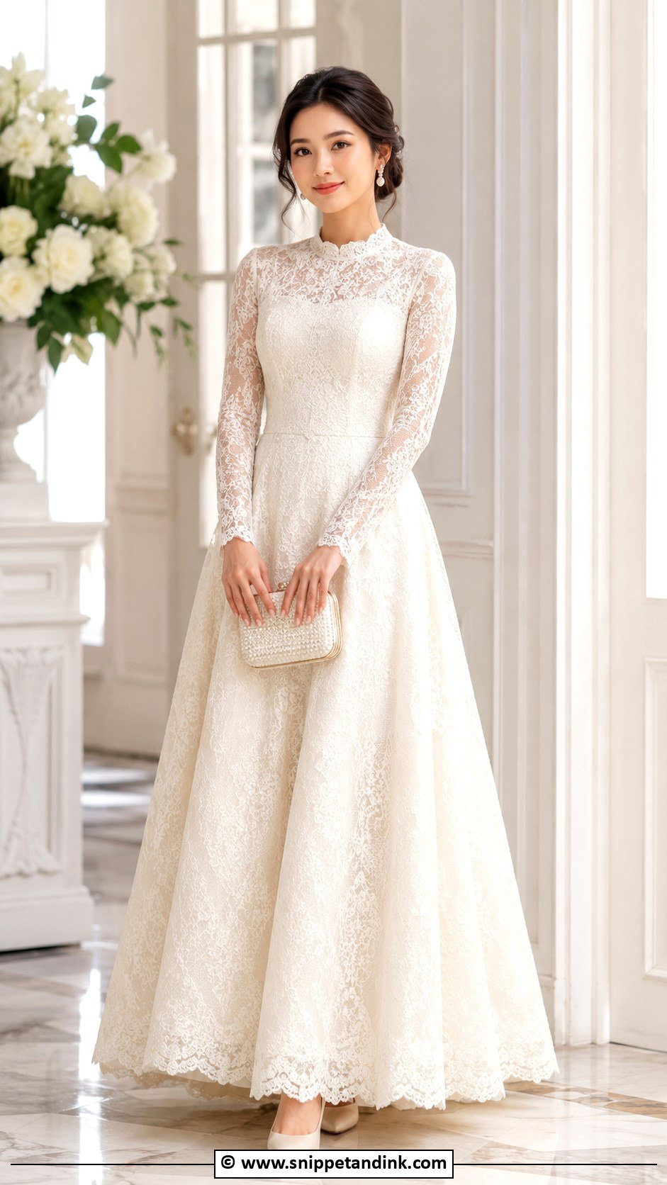 Long Sleeve Debut Dress - Snippet and Ink - 25 Debut Dress Ideas