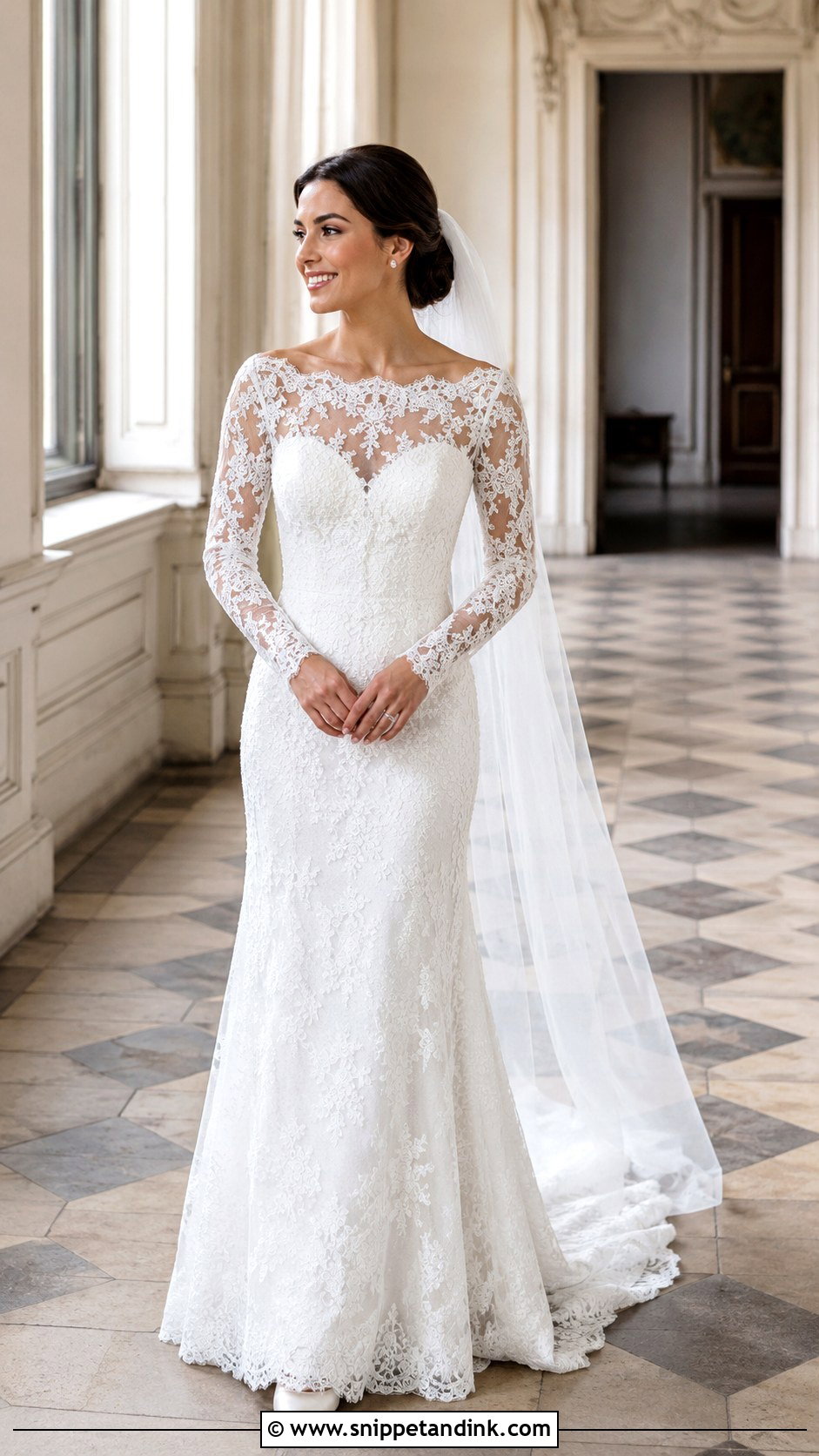 Long Sleeve Dentelle Wedding Dress - Snippet and Ink - 20 Dentelle Wedding Dress Ideas
