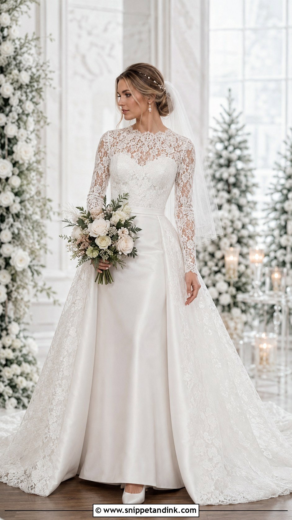 Long Sleeve Detachable 2 Piece Wedding Dress - Snippet and Ink - 20 Detachable 2 Piece Wedding Dress Ideas