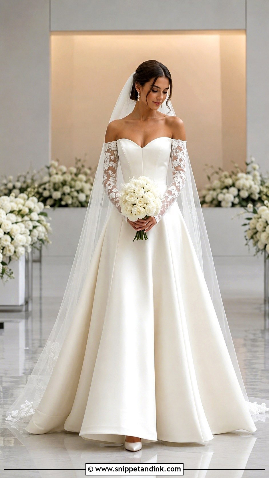 Long Sleeve Detachable Sleeve Wedding Dress - Snippet and Ink - 20 Best Wedding Dresses Long Sleeves