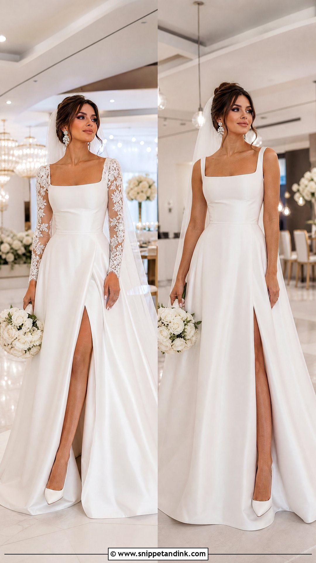 Long Sleeve Detachable Sleeve Wedding Gown - Snippet and Ink - 25 Long Sleeve Wedding Gowns