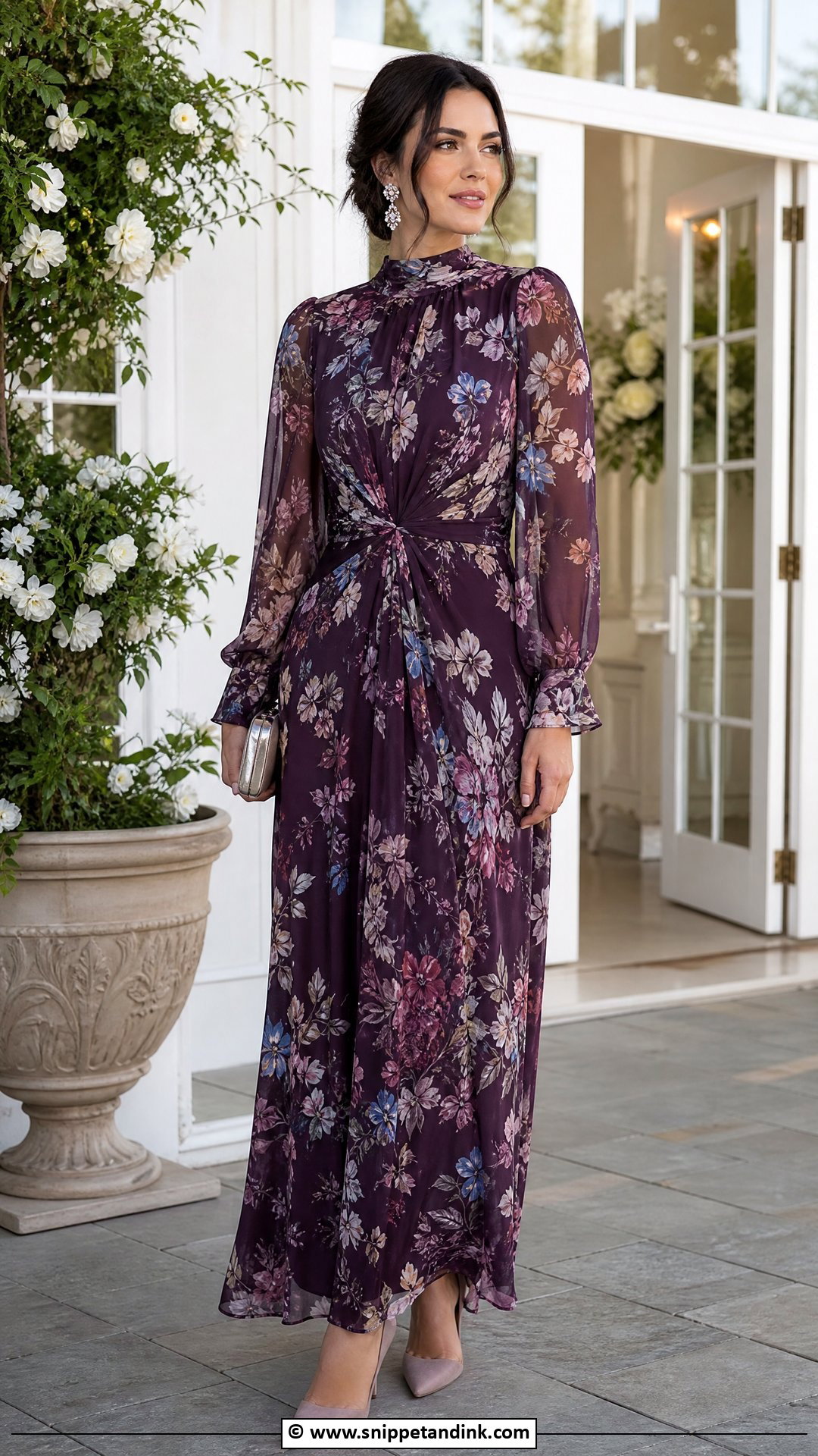 Long Sleeve Dress Wedding Guest Outfit - Snippet and Ink - 35 Dress Wedding Ideas
