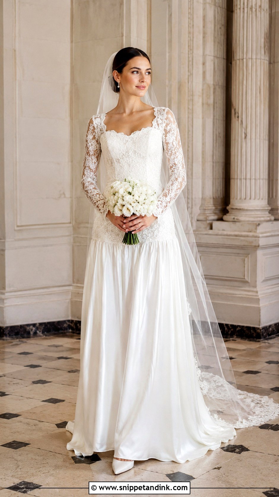 Long Sleeve Drop Waist Wedding Dress - Snippet and Ink - 20 Dropwaist Wedding Dresses