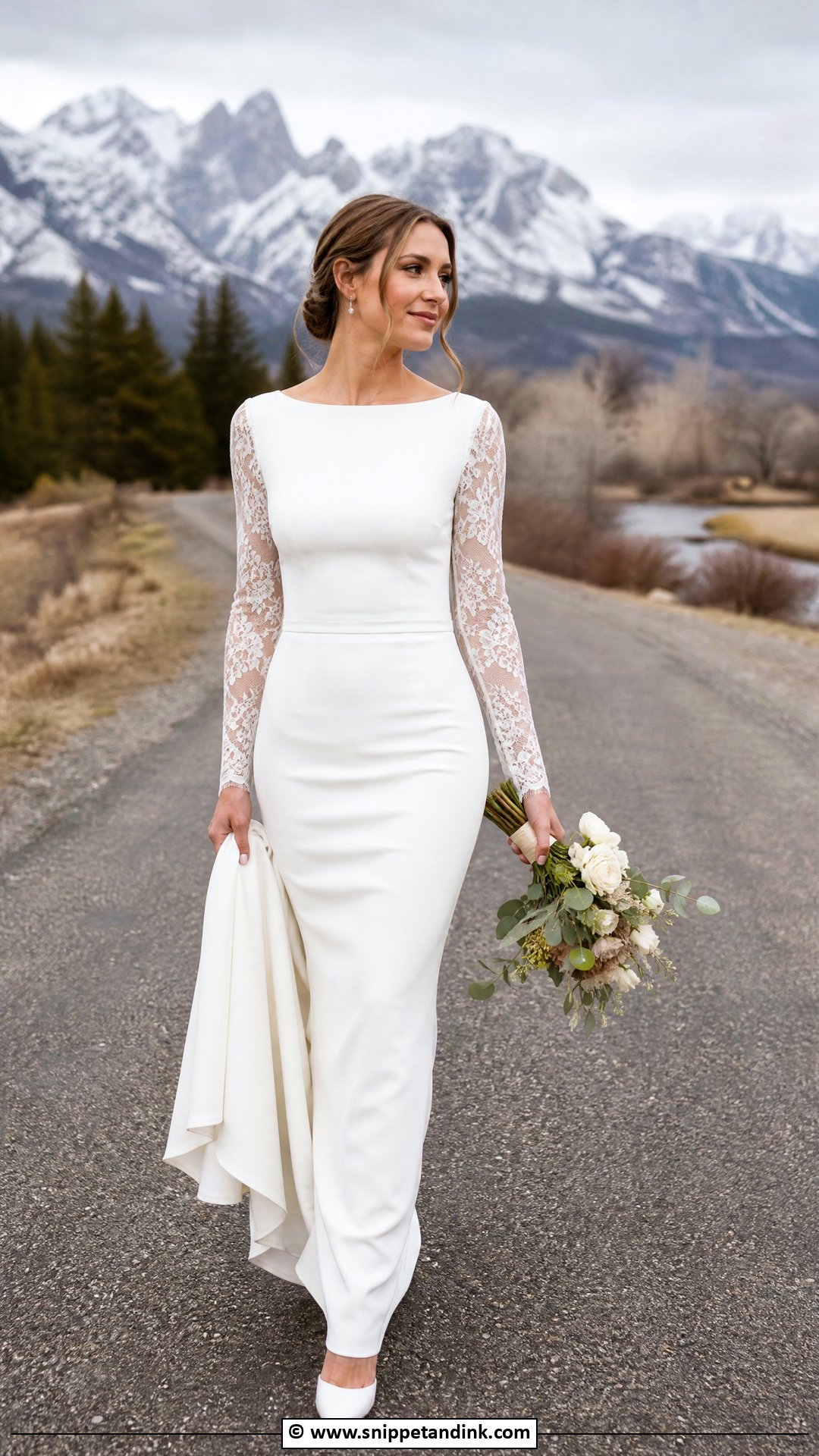 Long Sleeve Elopement Dress - Snippet and Ink - 35 Elopement Dress Ideas
