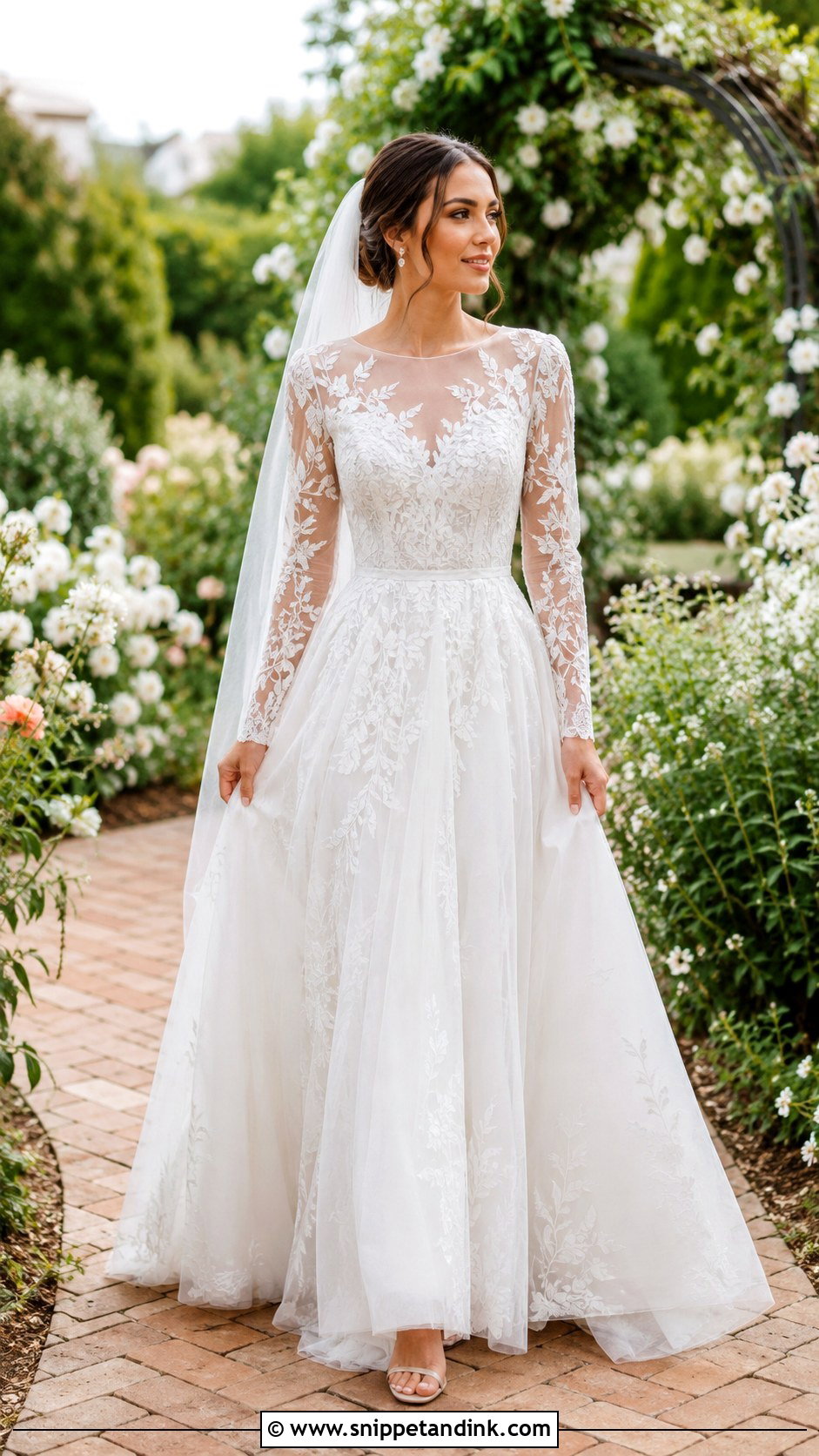 Long Sleeve Embroidered Wedding Dress - Snippet and Ink - 30 Sleeve Wedding Dress Ideas