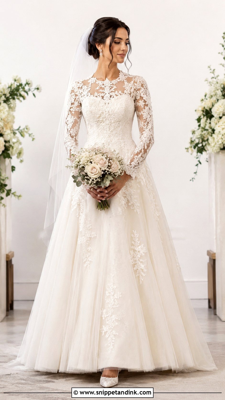 Long Sleeve Embroidery Wedding Dress - Snippet and Ink - 25 Embroidery Wedding Dress Ideas