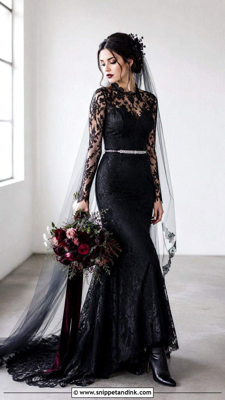 Long Sleeve Emo Wedding Dress - Snippet and Ink - 20 Emo Wedding Dresses