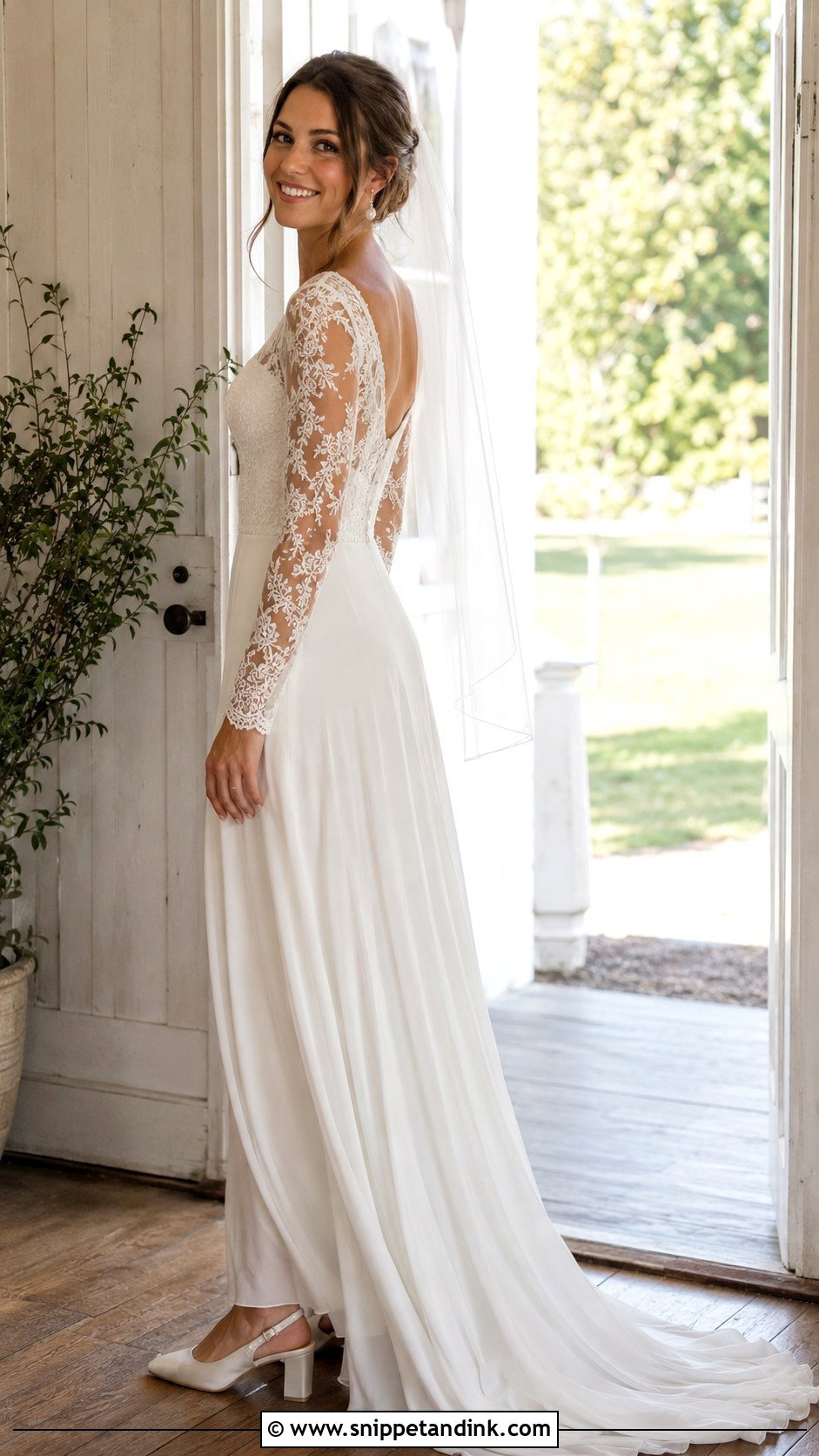 Long Sleeve Farmhouse Wedding Dress - Snippet and Ink - 25 Farmhouse Wedding Dress Ideas