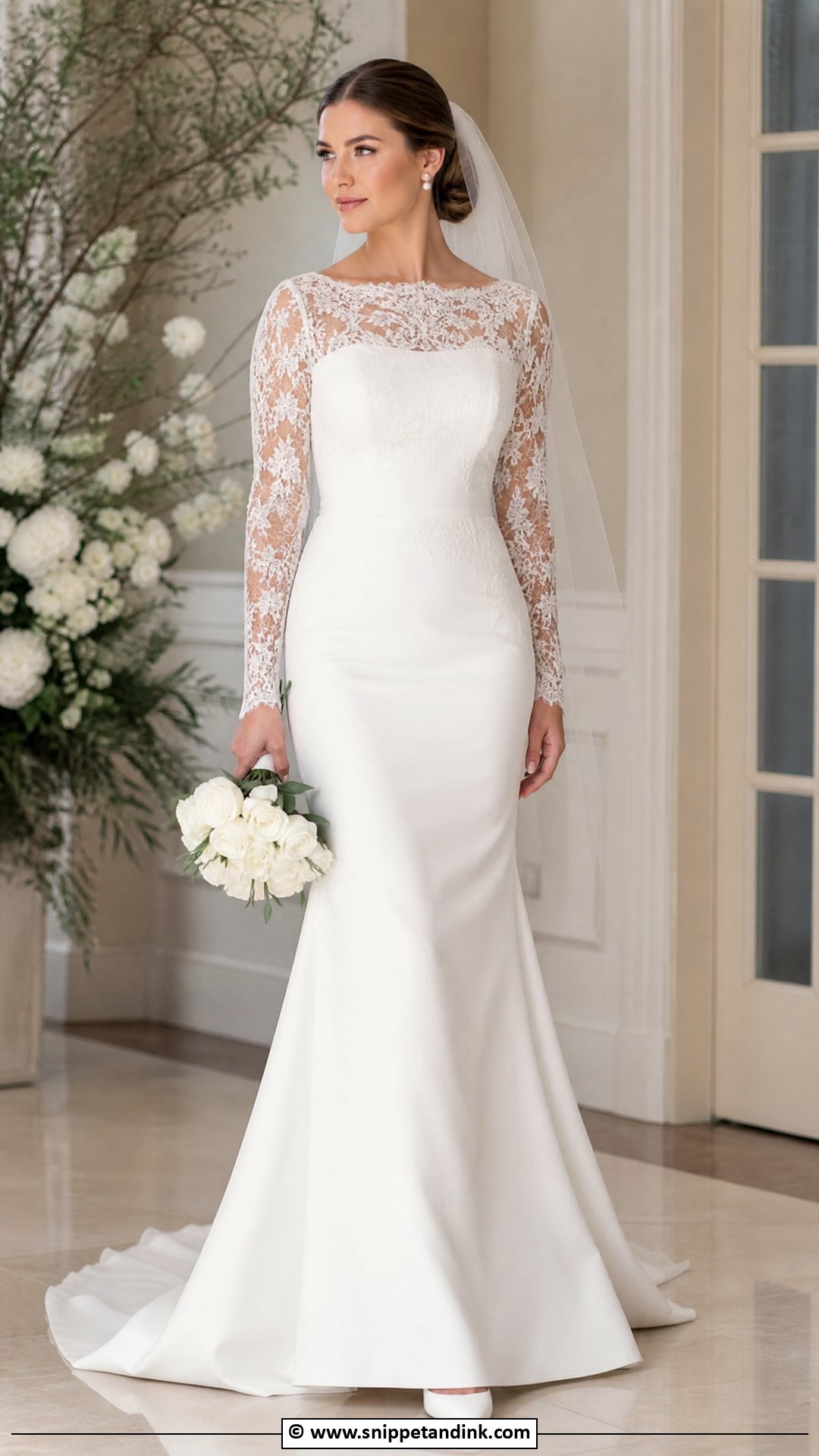 Long Sleeve Fit And Flare Wedding Dress - Snippet and Ink - 35 Fit and Flare Wedding Dress Ideas