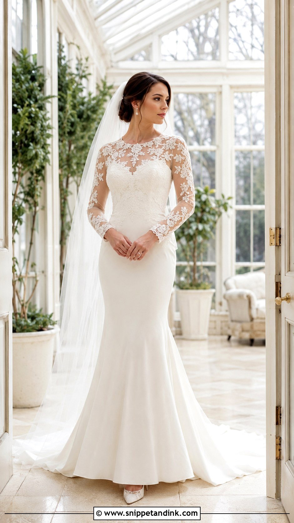 Long Sleeve Fit and Flare Wedding Dress - Snippet and Ink - 20 Fit and Flare Wedding Dresses
