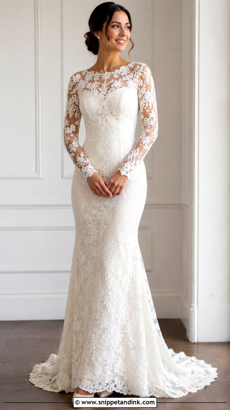 Long Sleeve Fitted Lace Wedding Dress - Snippet and Ink - 25 Fitted Lace Wedding Dress Ideas