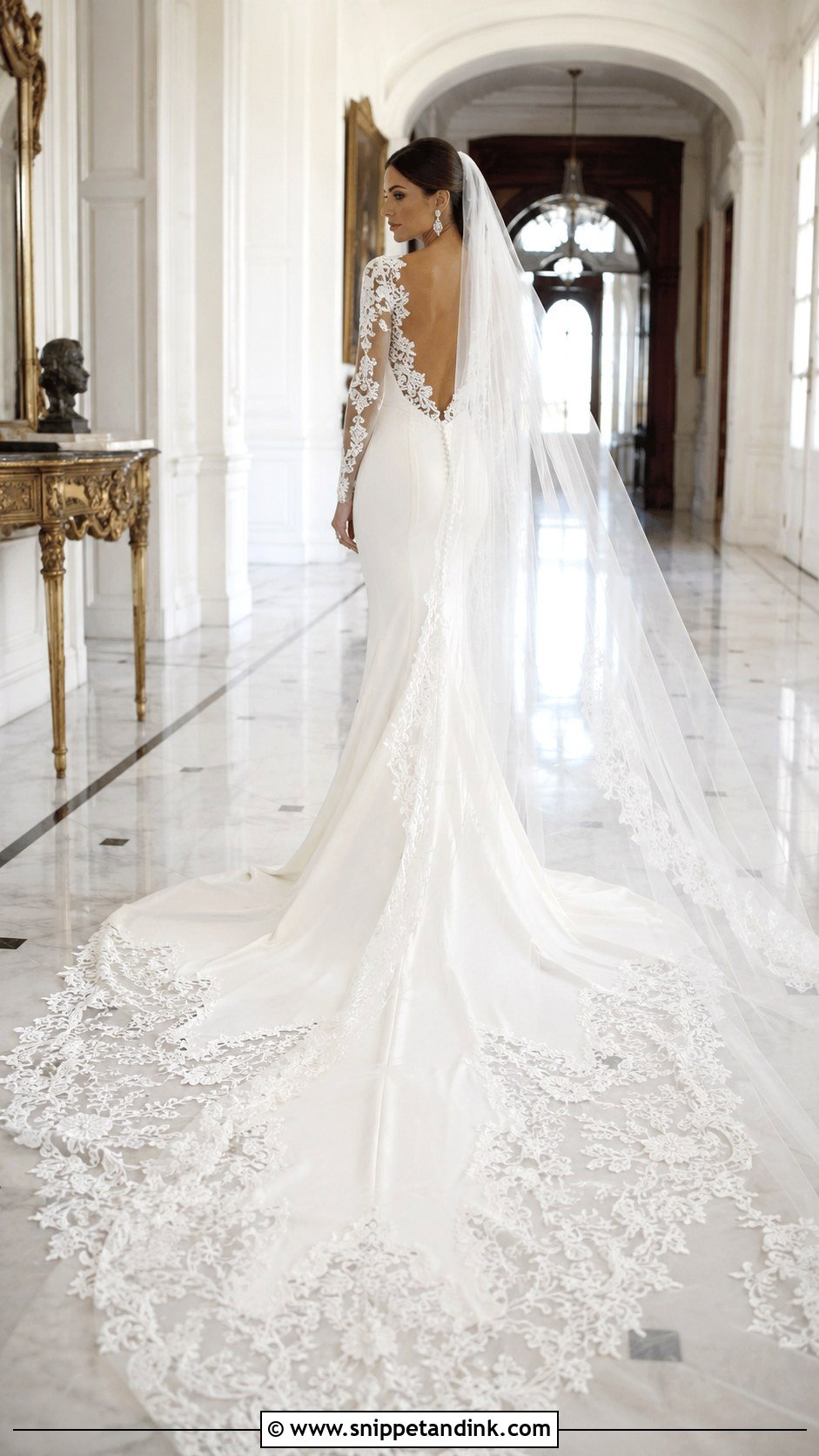 Long Sleeve Fitted Wedding Dress With Train - Snippet and Ink - 20 Long Sleeve Fitted Wedding Dress Ideas