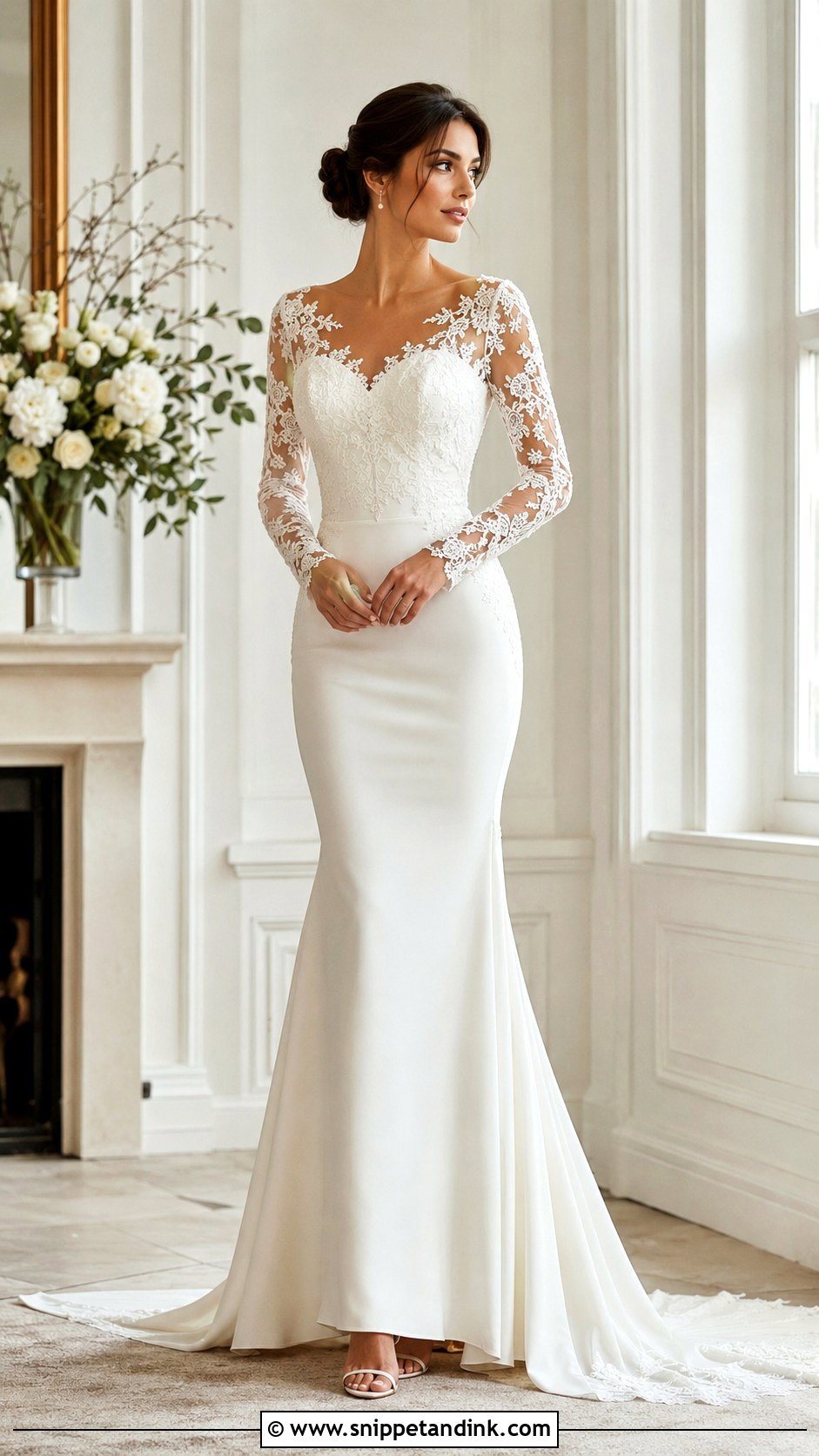Long Sleeve Fitted Wedding Dress - Snippet and Ink - 25 Form Fitting Wedding Dress Ideas