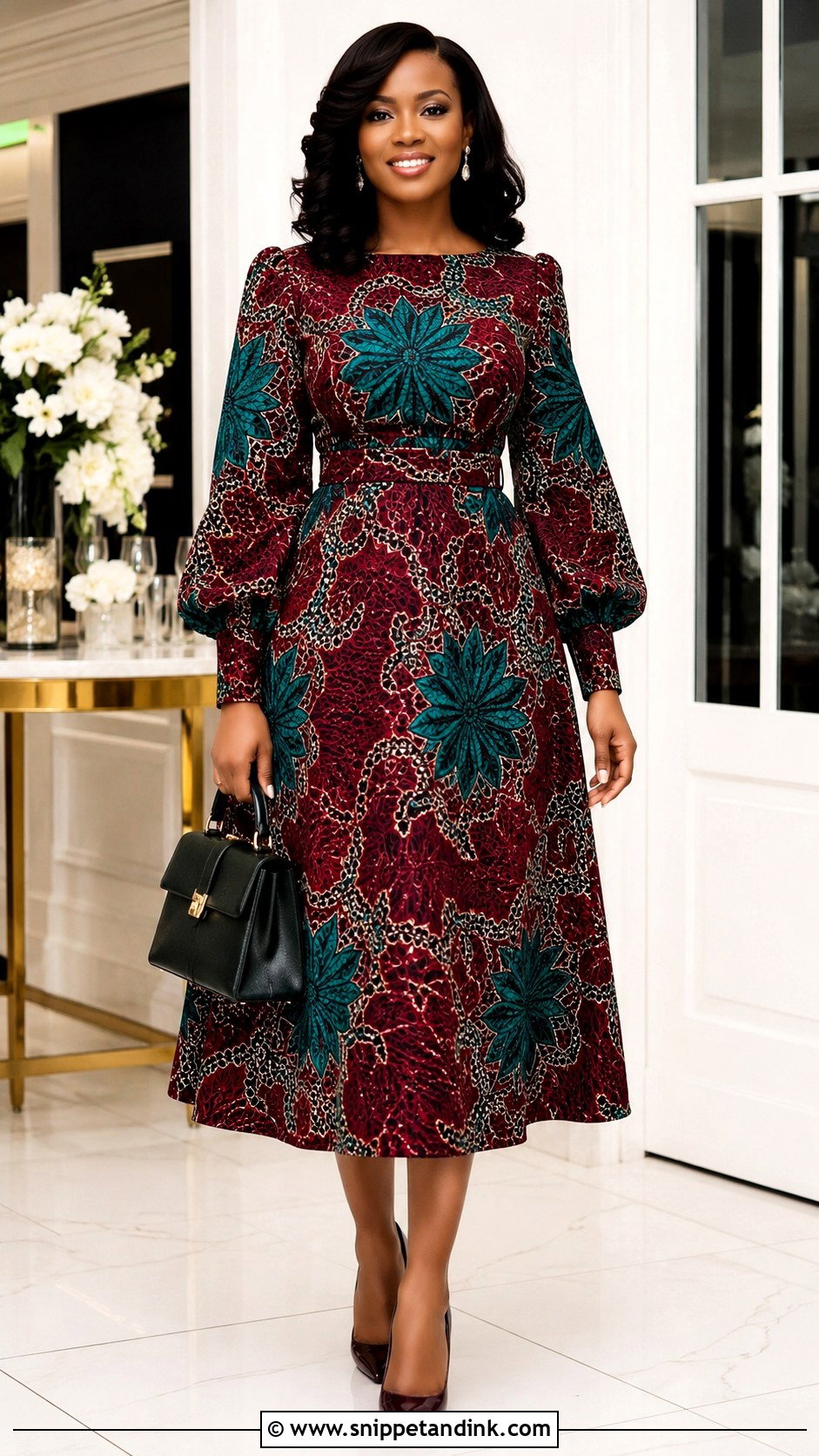 Long Sleeve Flay Ankara Gown - Snippet and Ink - 20 Flay Ankara Gown Ideas