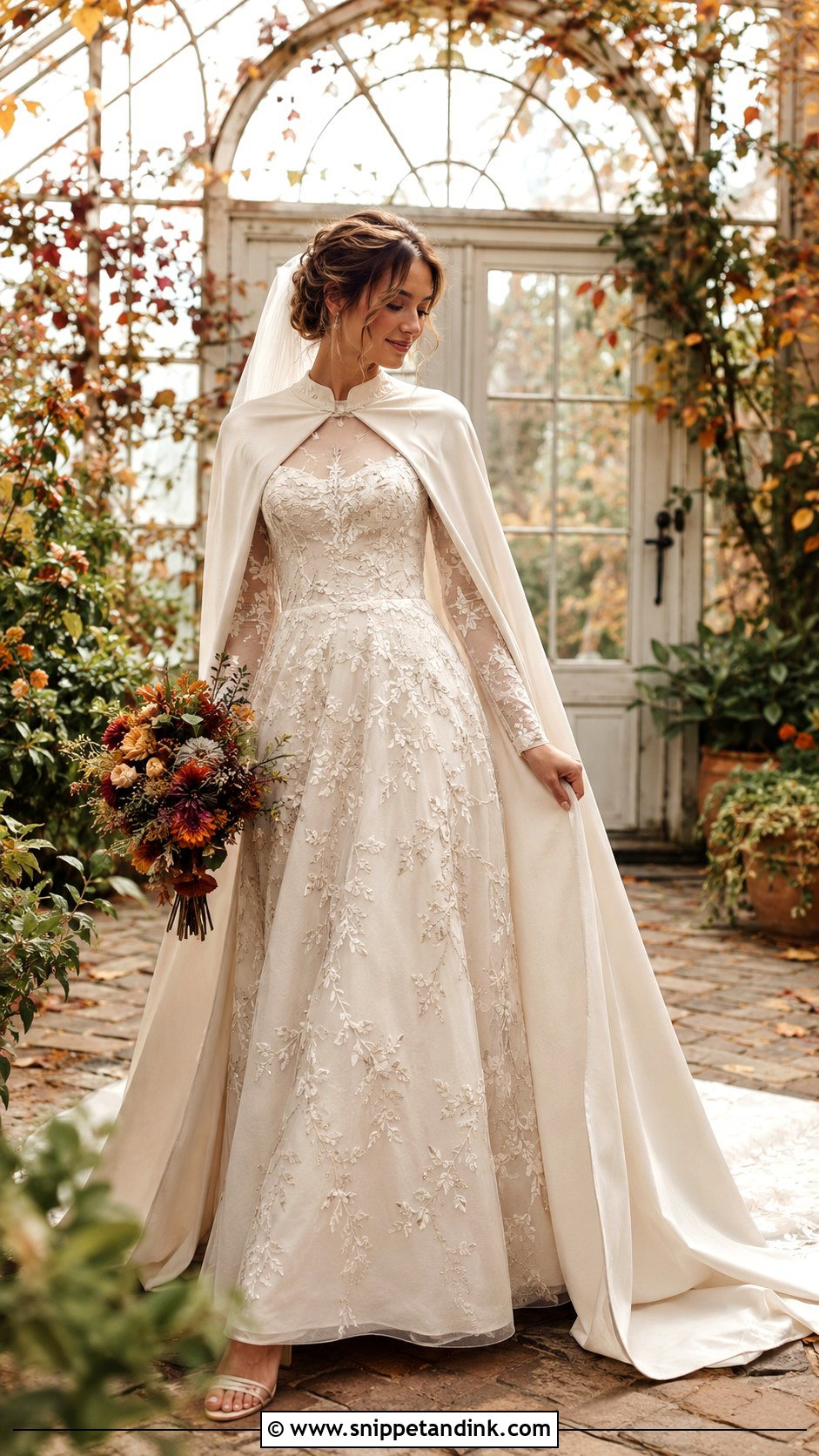 Long Sleeve Floral Autumn Wedding Dress - Snippet and Ink - 20 Autumn Wedding Dress the Bride Ideas