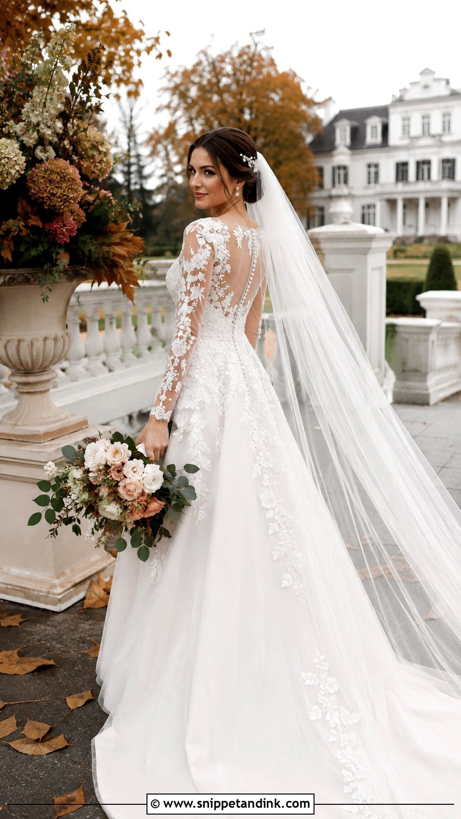 Long Sleeve Floral Wedding Dress - Snippet and Ink - 20 Girly Wedding Dress Ideas