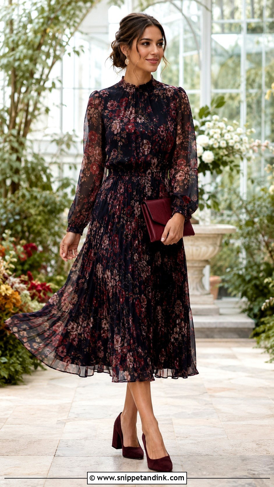 Long Sleeve Floral Wedding Outfit - Snippet and Ink - 20 Cute Wedding Outfits