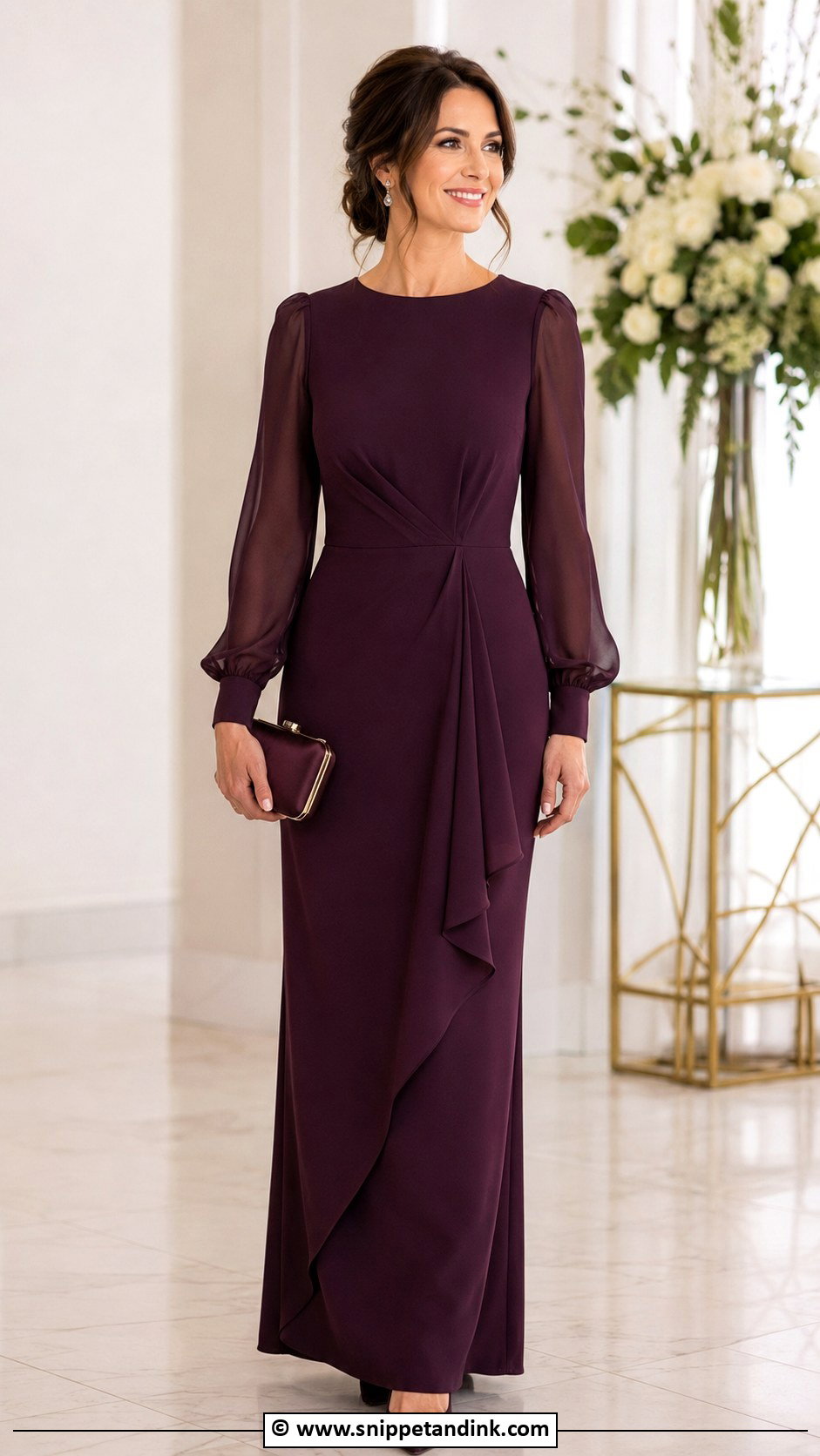 Long Sleeve Formal Wedding Dress Outfit - Snippet and Ink - 30 Formal Wedding Attire Ideas