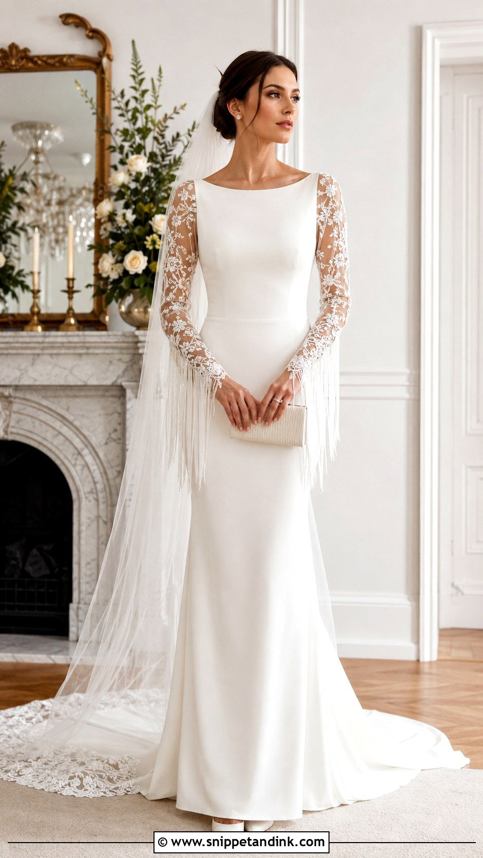 Long Sleeve Fringe Wedding Dress - Snippet and Ink - 20 Fringe Wedding Dress Ideas