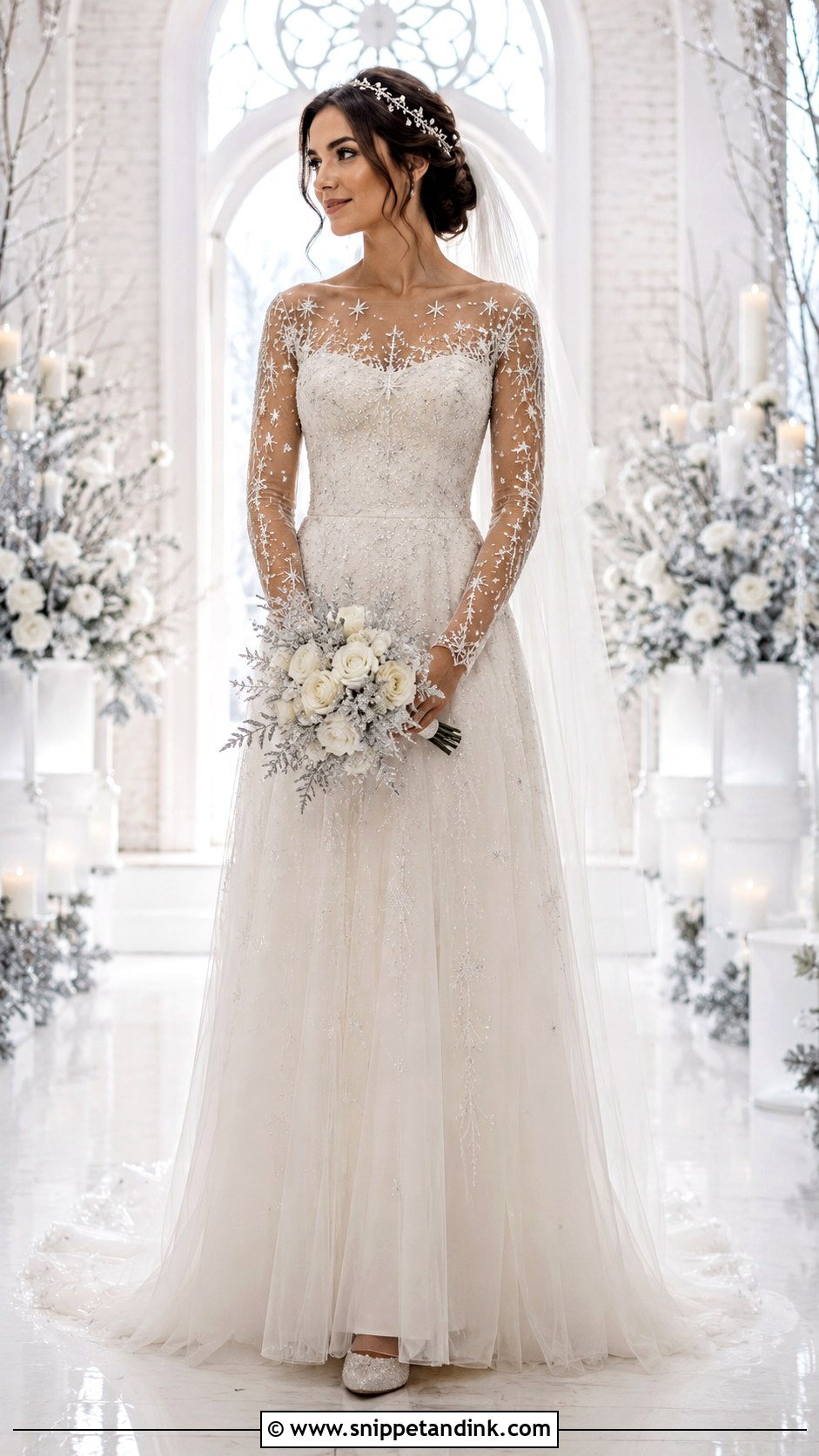 Long Sleeve Galaxy Wedding Dress - Snippet and Ink - 20 Galaxy Wedding Dress Ideas