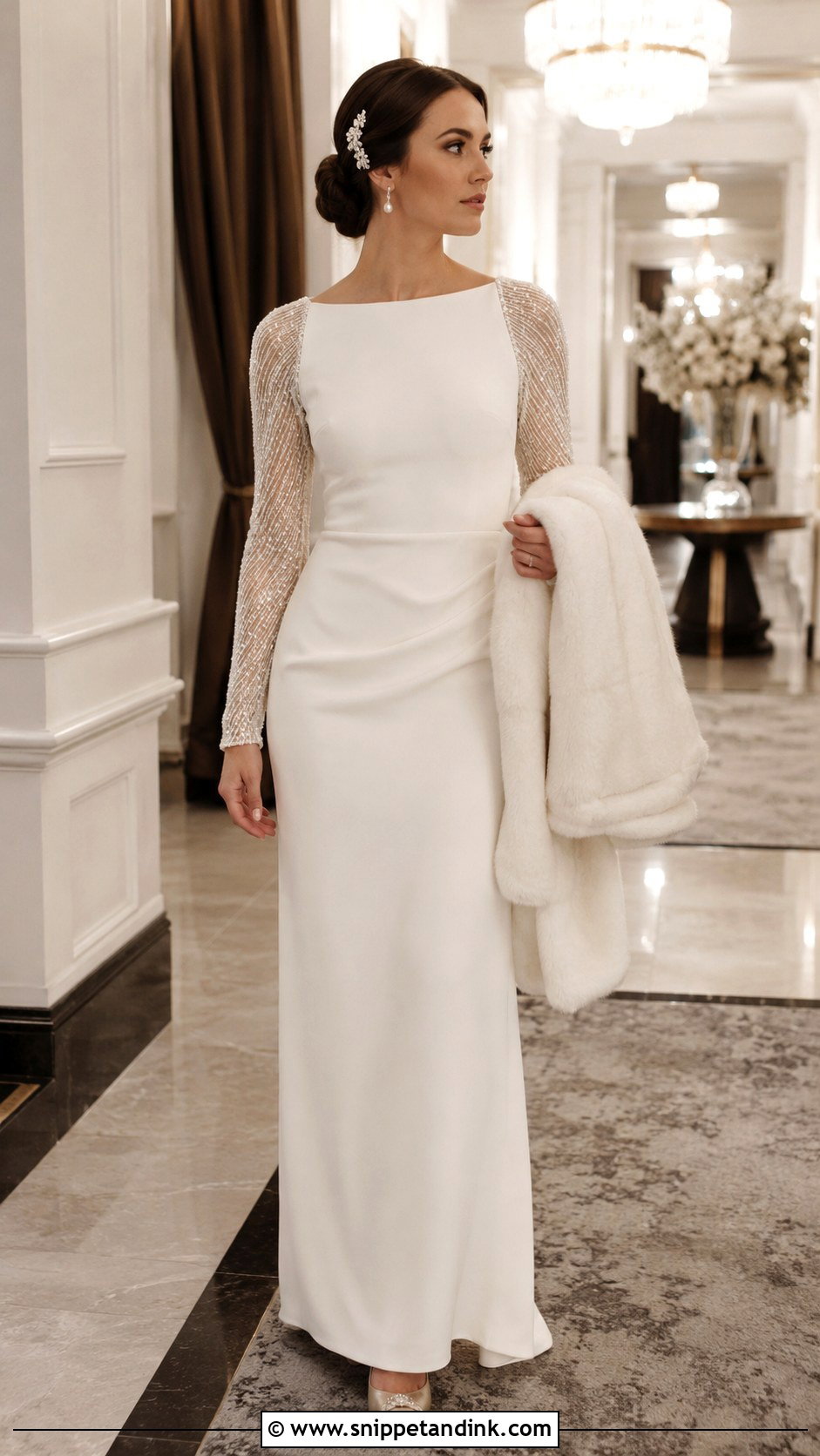 Long Sleeve Gatsby Wedding Dress - Snippet and Ink - 20 Roaring 20s Wedding Dress Ideas