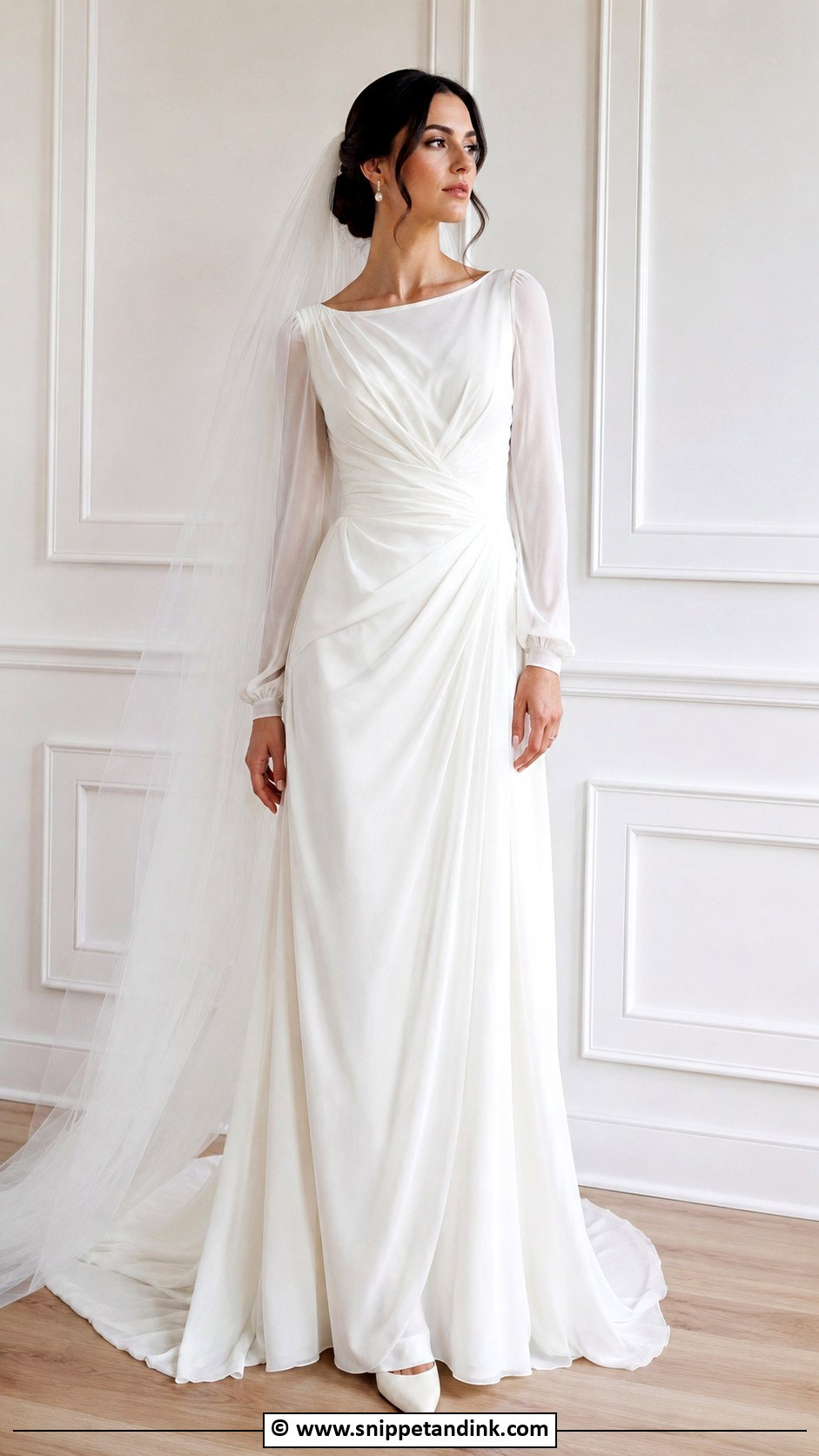 Long Sleeve Goddess Wedding Dress - Snippet and Ink - 25 Goddess Wedding Dress Ideas