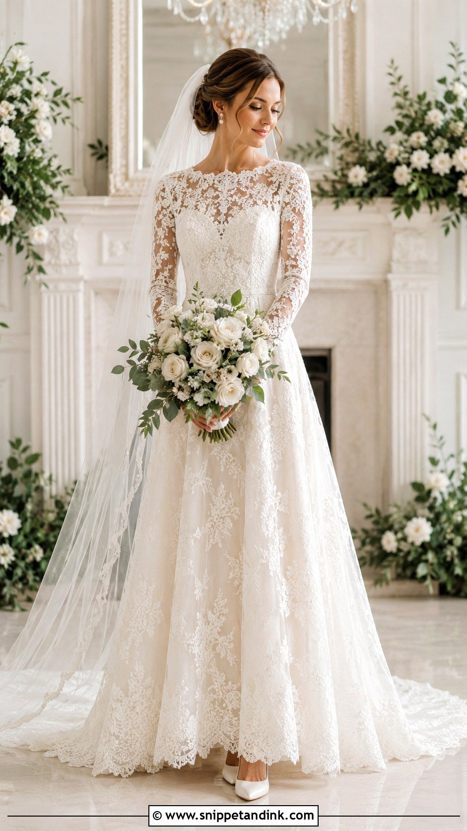 Long Sleeve Gown for Bride - Snippet and Ink - 25 Gown for Bride Ideas