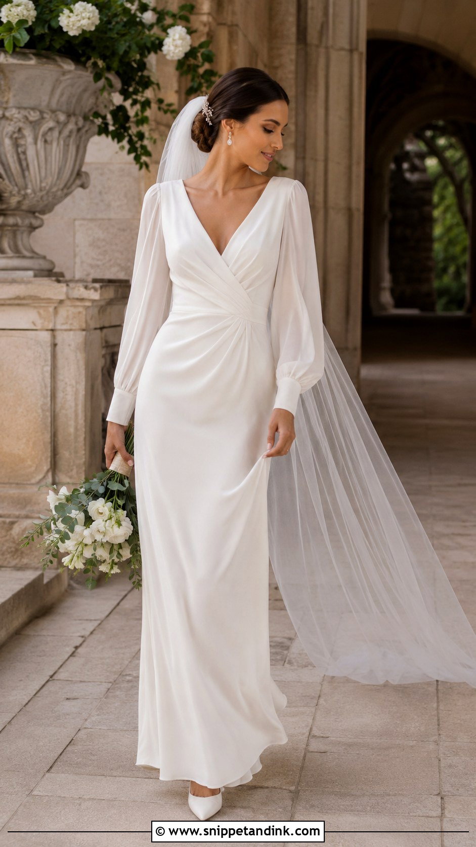 Long Sleeve Grecian Wedding Dress - Snippet and Ink - 20 Grecian Style Wedding Dress Ideas