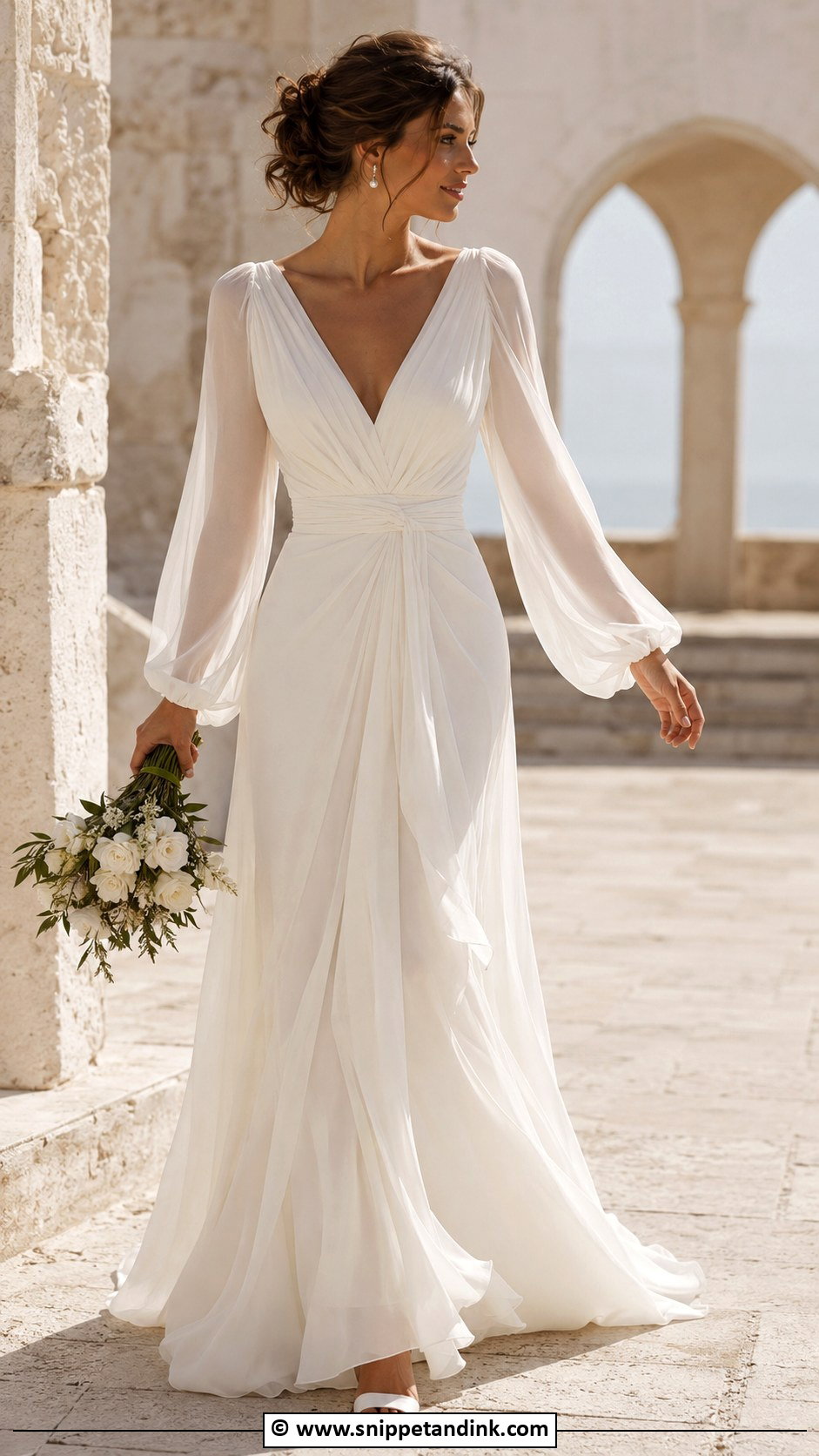 Long Sleeve Greek Wedding Dress - Snippet and Ink - 30 Greek Wedding Dress Ideas