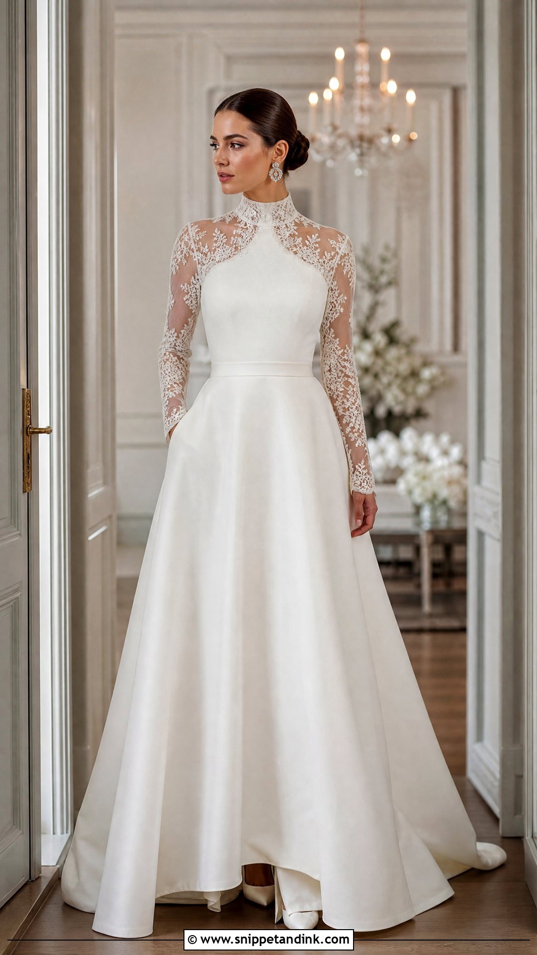 Long Sleeve Halter Wedding Gown - Snippet and Ink - 25 Halter Wedding Gown Ideas