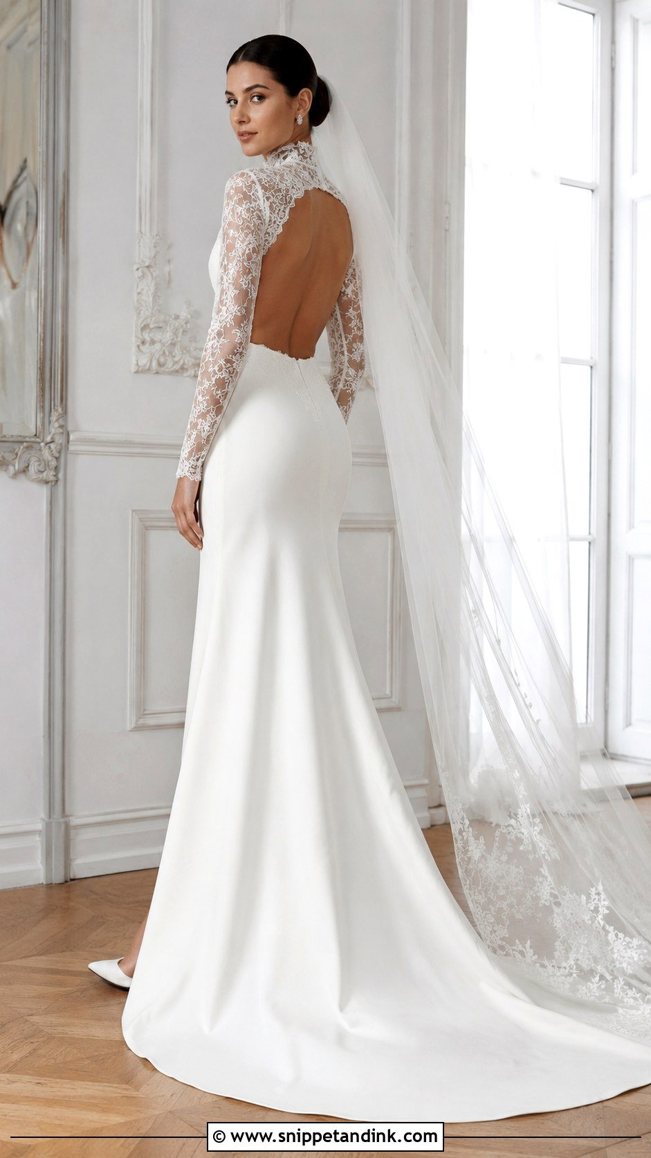 Long Sleeve High Neck Open Back Wedding Dress - Snippet and Ink - 20 High Neck Open Back Wedding Dress Ideas
