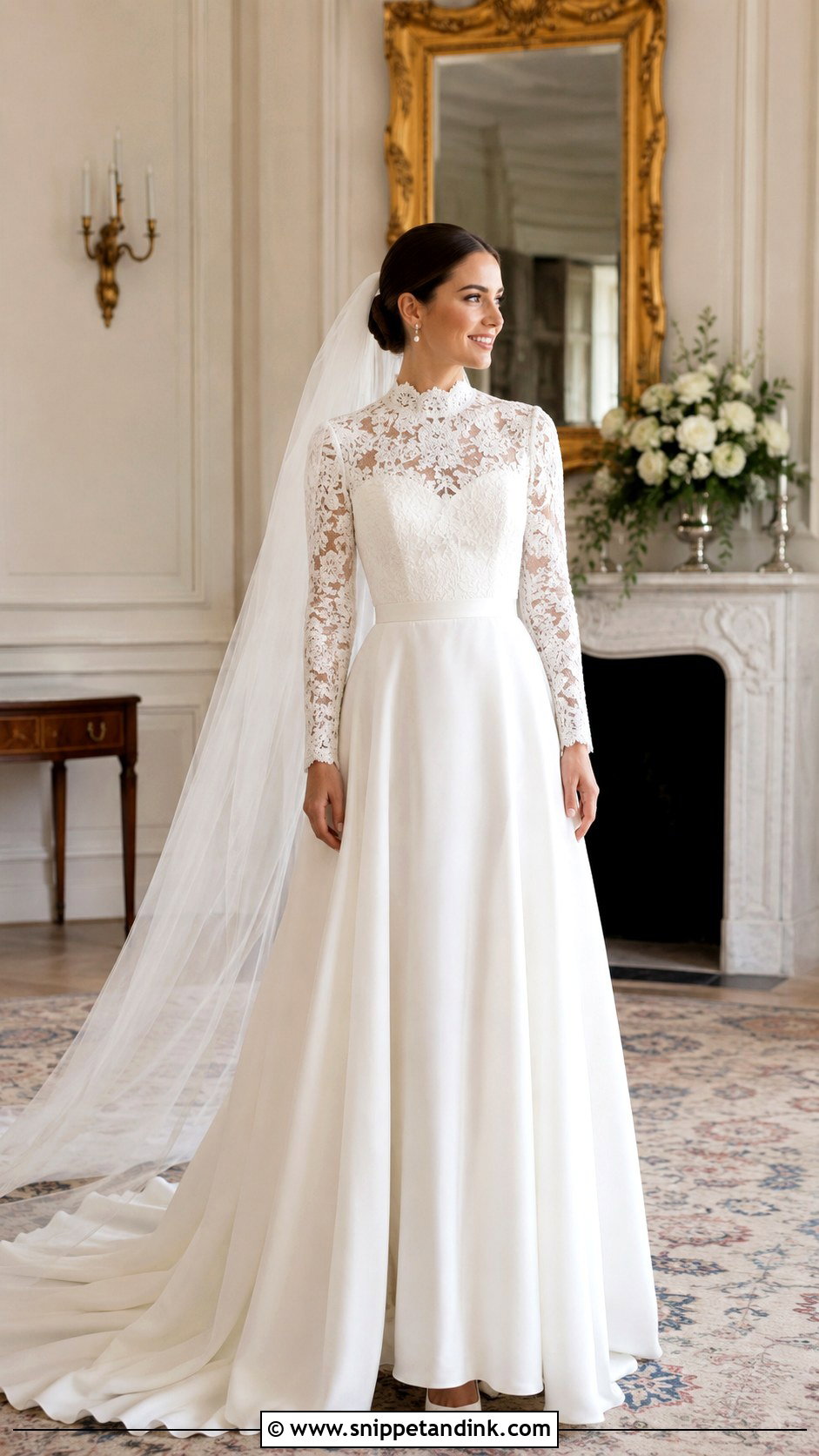 Long Sleeve High Neck Wedding Dress - Snippet and Ink - 30 Sleeve Wedding Dress Ideas