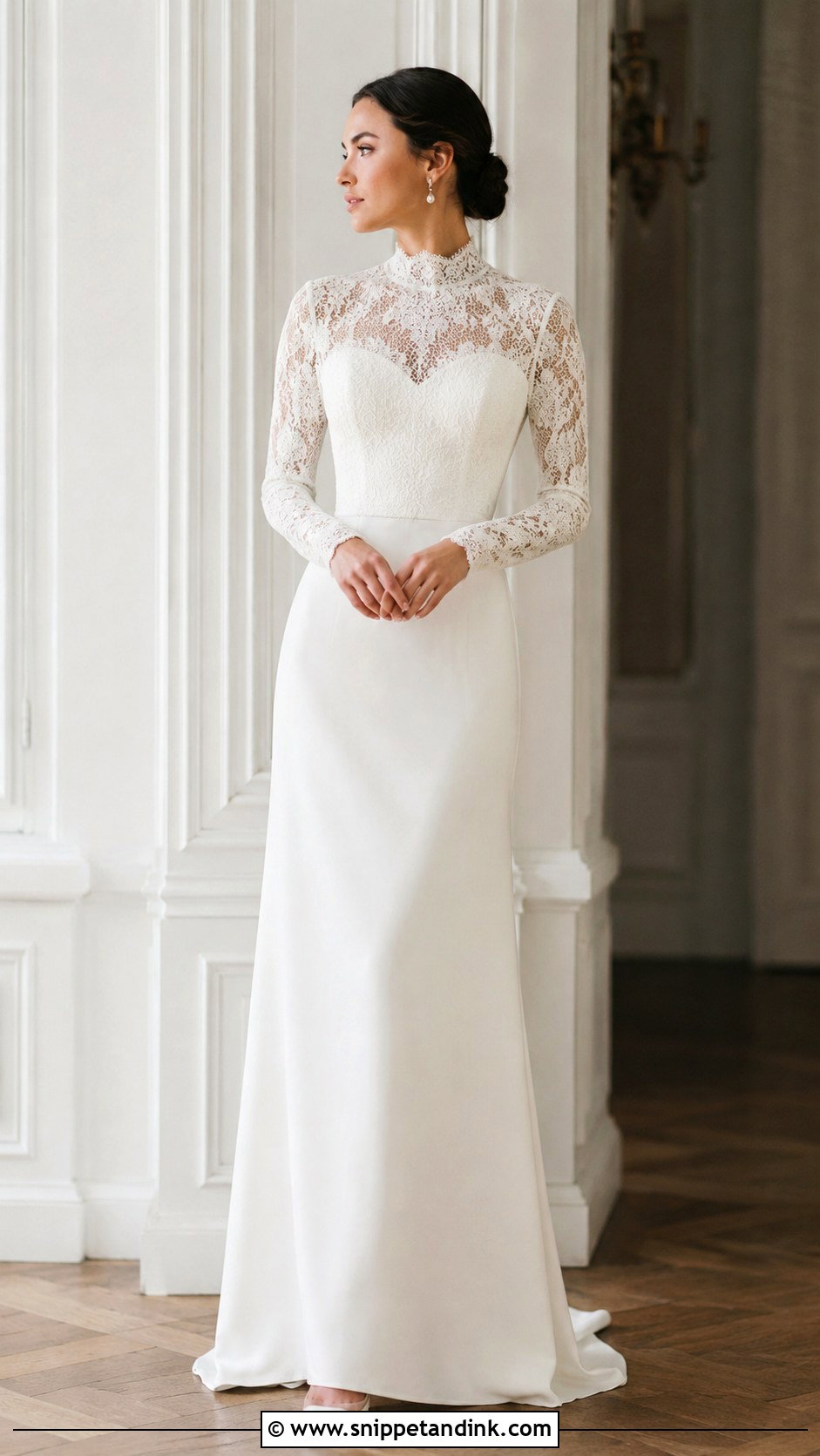 Long Sleeve High Neck Wedding Dress - Snippet and Ink - 35 Long Sleeve Wedding Dress Ideas
